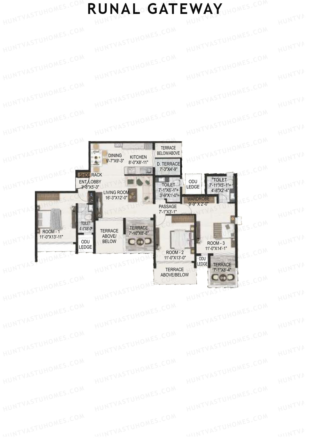 Runal Gateway Wing C Unit 4 Floor Plan