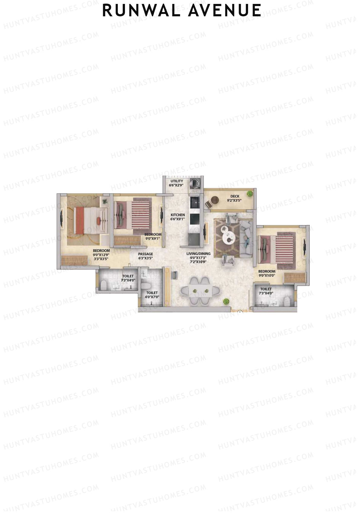 Runwal Avenue Tower I Unit 1 Floor Plan