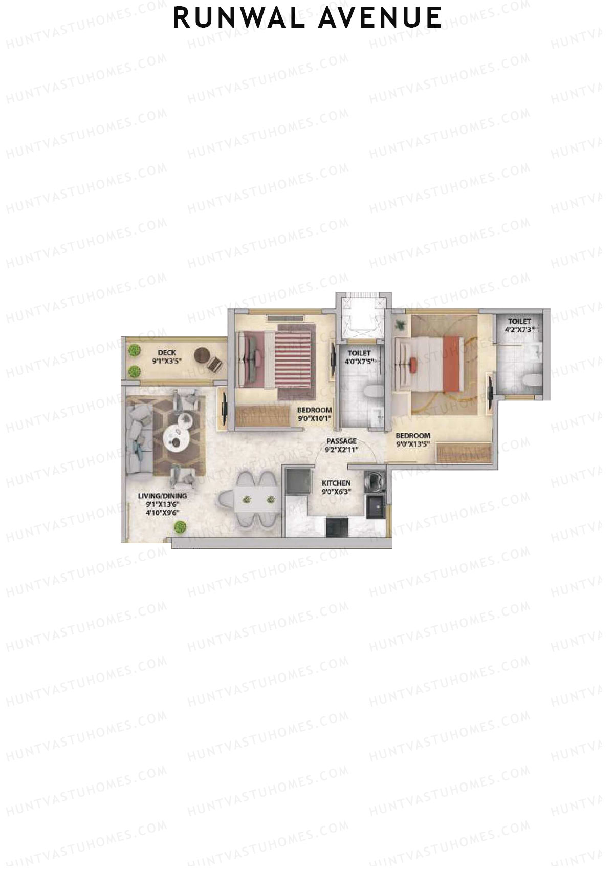 Runwal Avenue Tower I Unit 3 Floor Plan