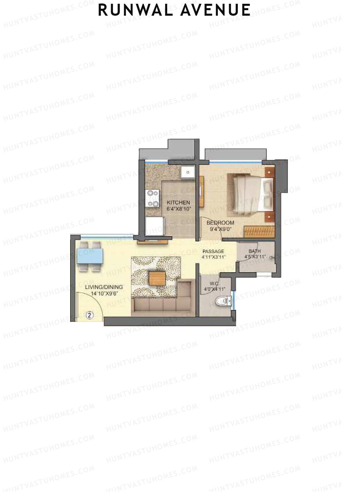 Runwal Avenue Tower J Unit 2 Floor Plan