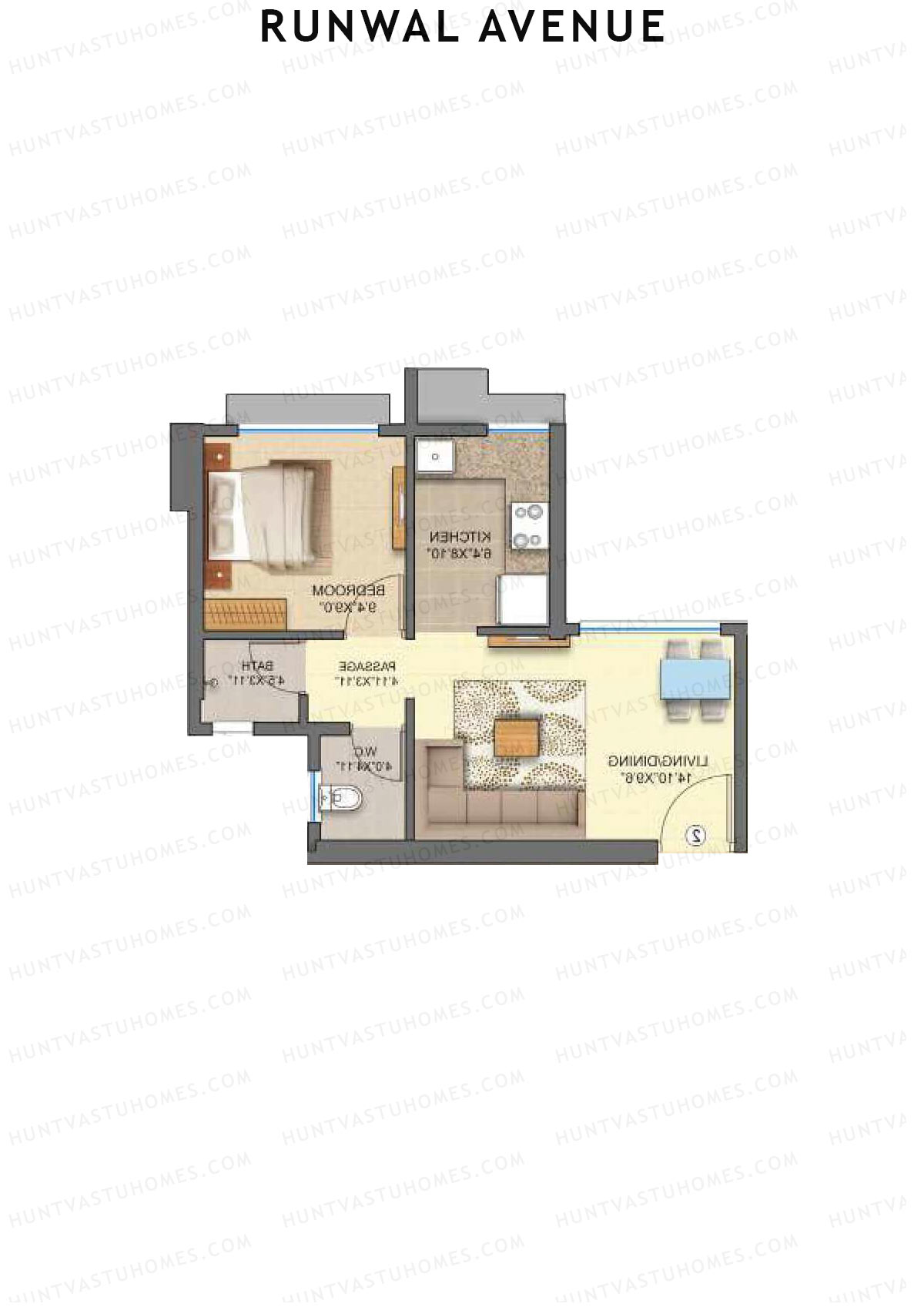 Runwal Avenue Tower J Unit 3 Floor Plan