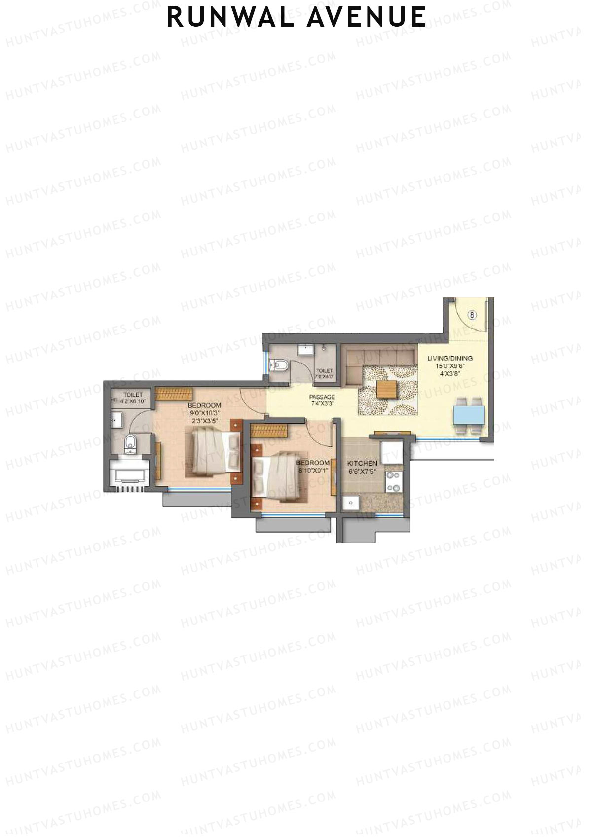 Runwal Avenue Tower J Unit 8 Floor Plan