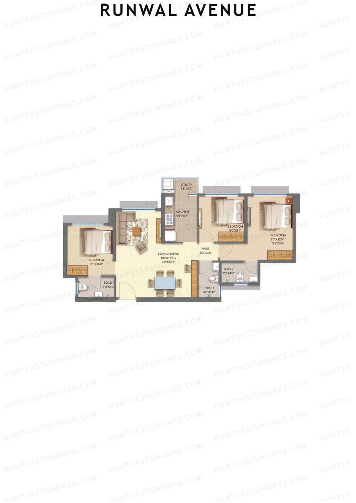 Runwal Avenue Tower K Unit 2 Floor Plan