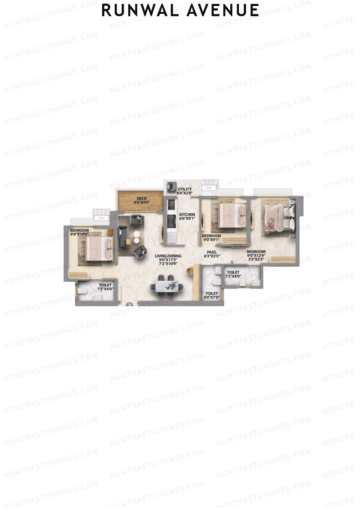 Runwal Avenue Tower L Unit 2 Floor Plan