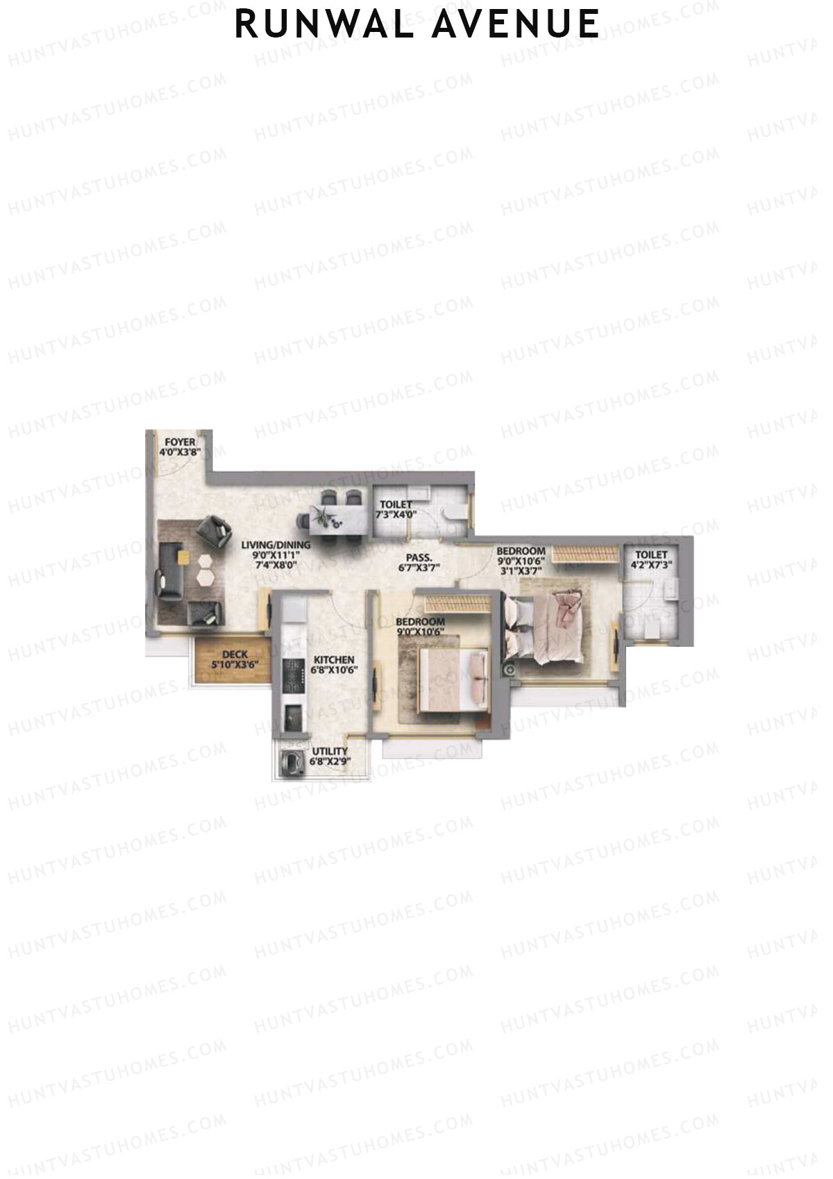 Runwal Avenue Tower L Unit 4 Floor Plan