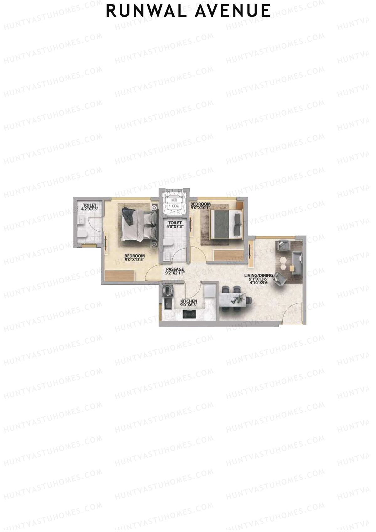 Runwal Avenue Tower M Unit 1 Floor Plan