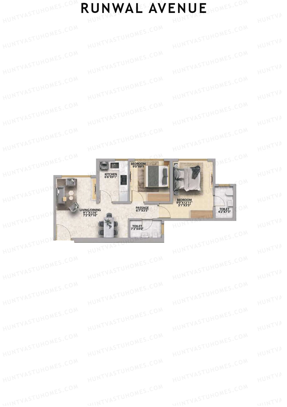 Runwal Avenue Tower M Unit 2 Floor Plan