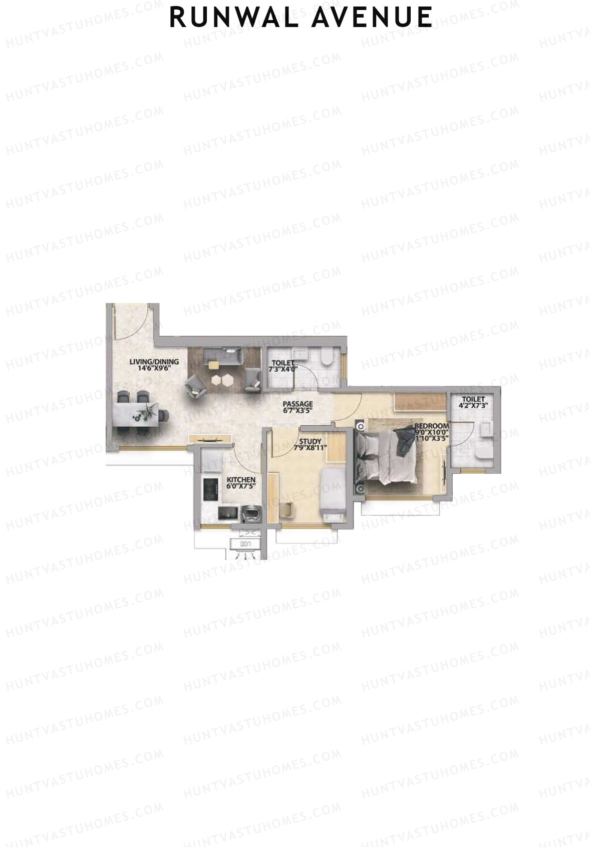 Runwal Avenue Tower M Unit 4 Floor Plan