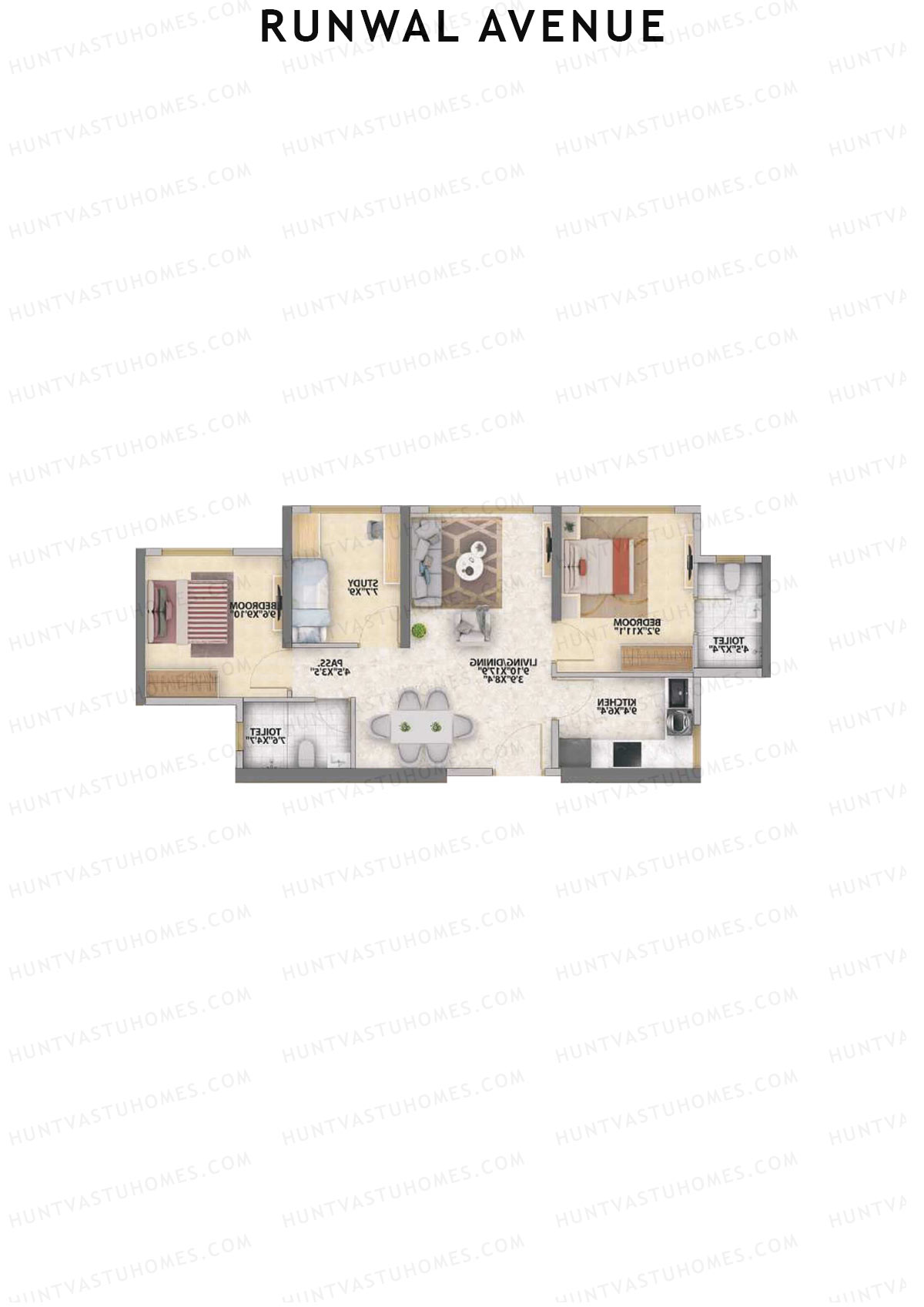 Runwal Avenue Tower N Unit 1 Floor Plan