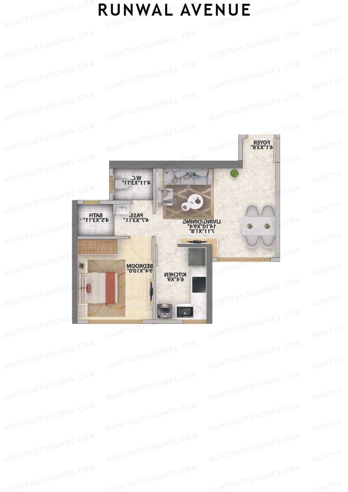 Runwal Avenue Tower N Unit 5 Floor Plan