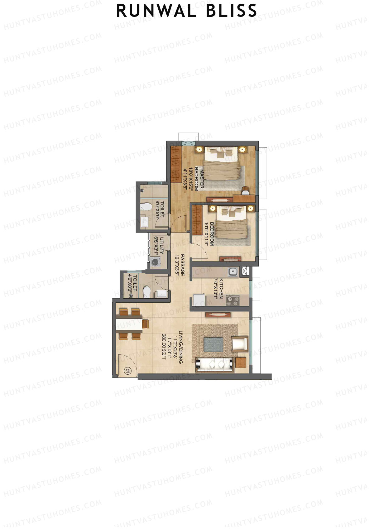 Runwal Bliss Daffodils Unit 1 Floor Plan