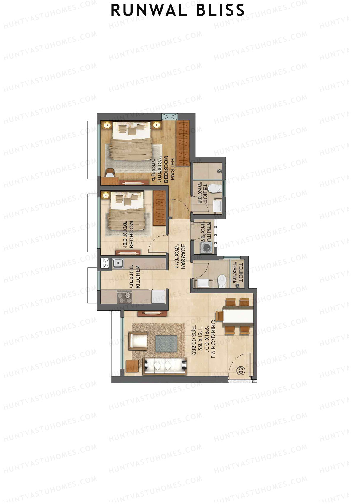 Runwal Bliss Daffodils Unit 2 Floor Plan