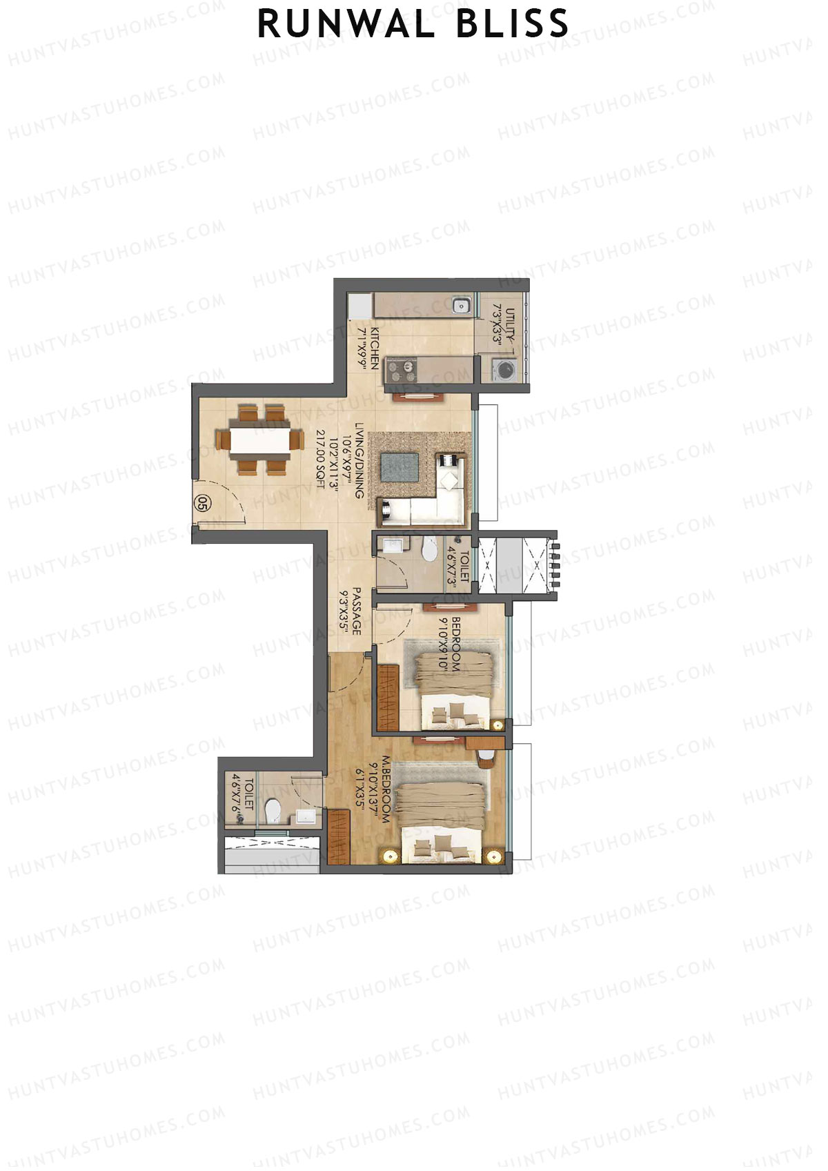 Runwal Bliss Daffodils Unit 5 Floor Plan