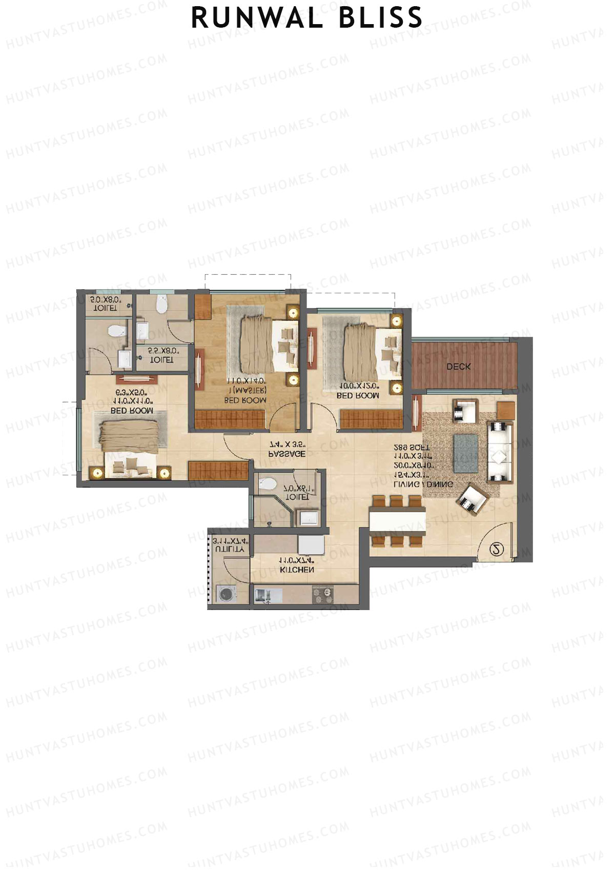 Runwal Bliss Tower Iris Unit 2 Floor Plan