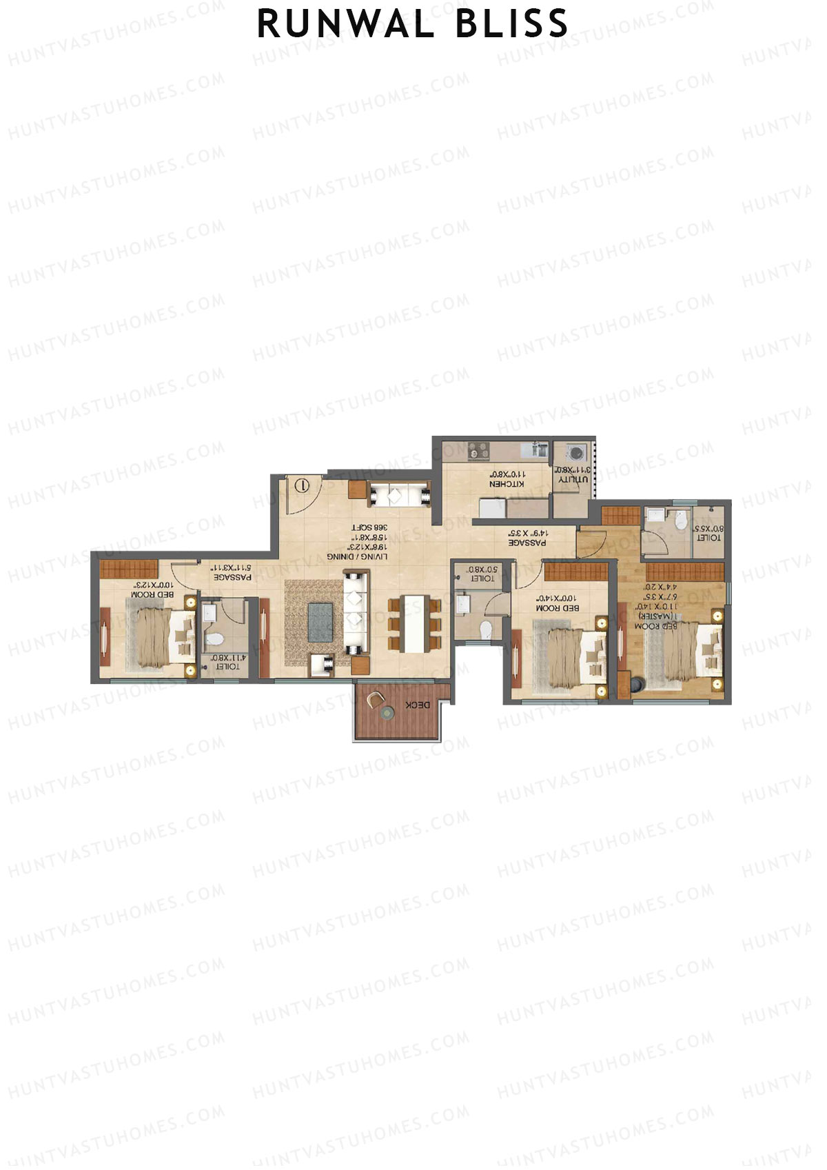 Runwal Bliss Tower Iris Unit 4 Floor Plan