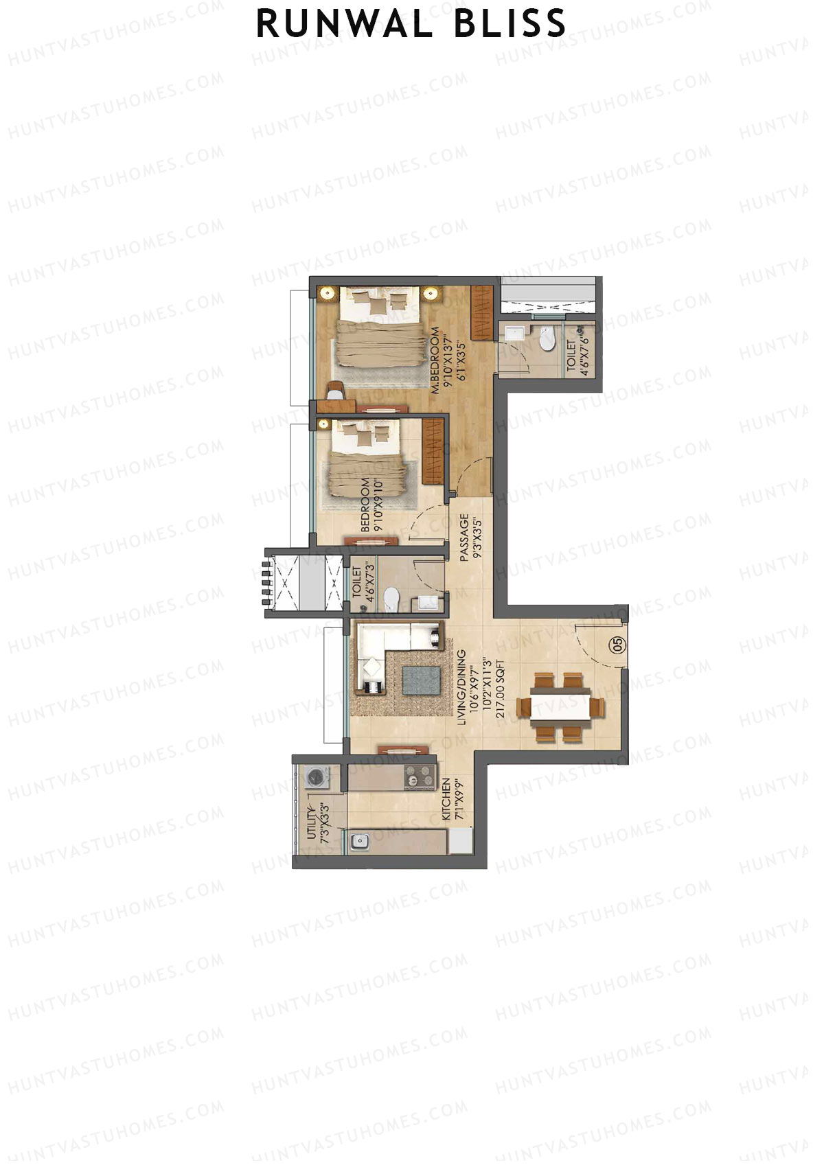 Runwal Bliss Tower Ivy Unit 6 Floor Plan