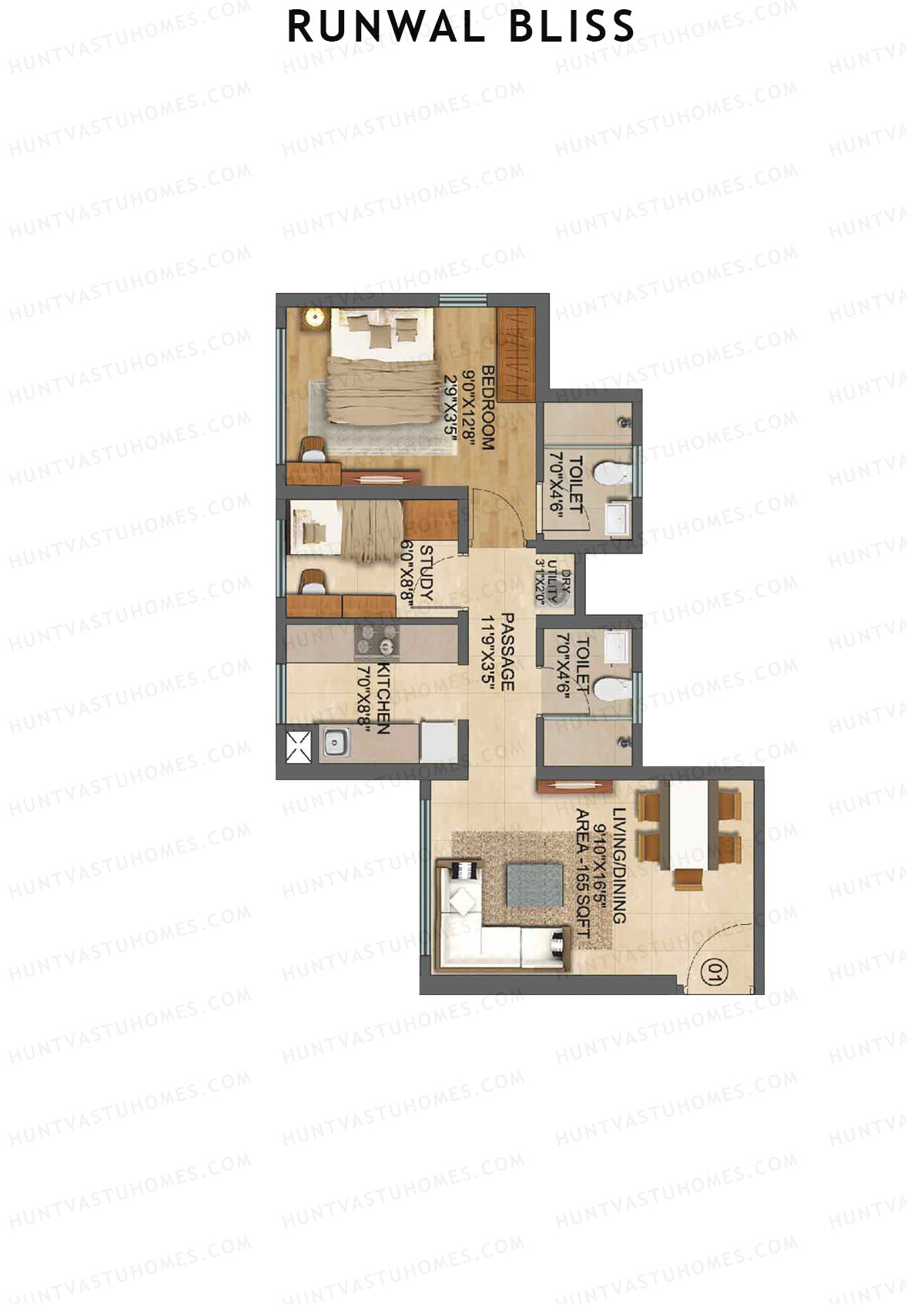 Runwal Bliss Jasmine Unit 1 Floor Plan