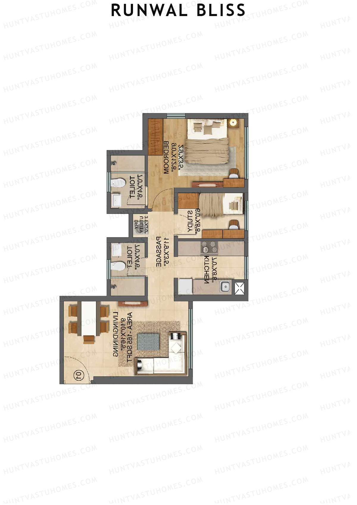 Runwal Bliss Jasmine Unit 2 Floor Plan