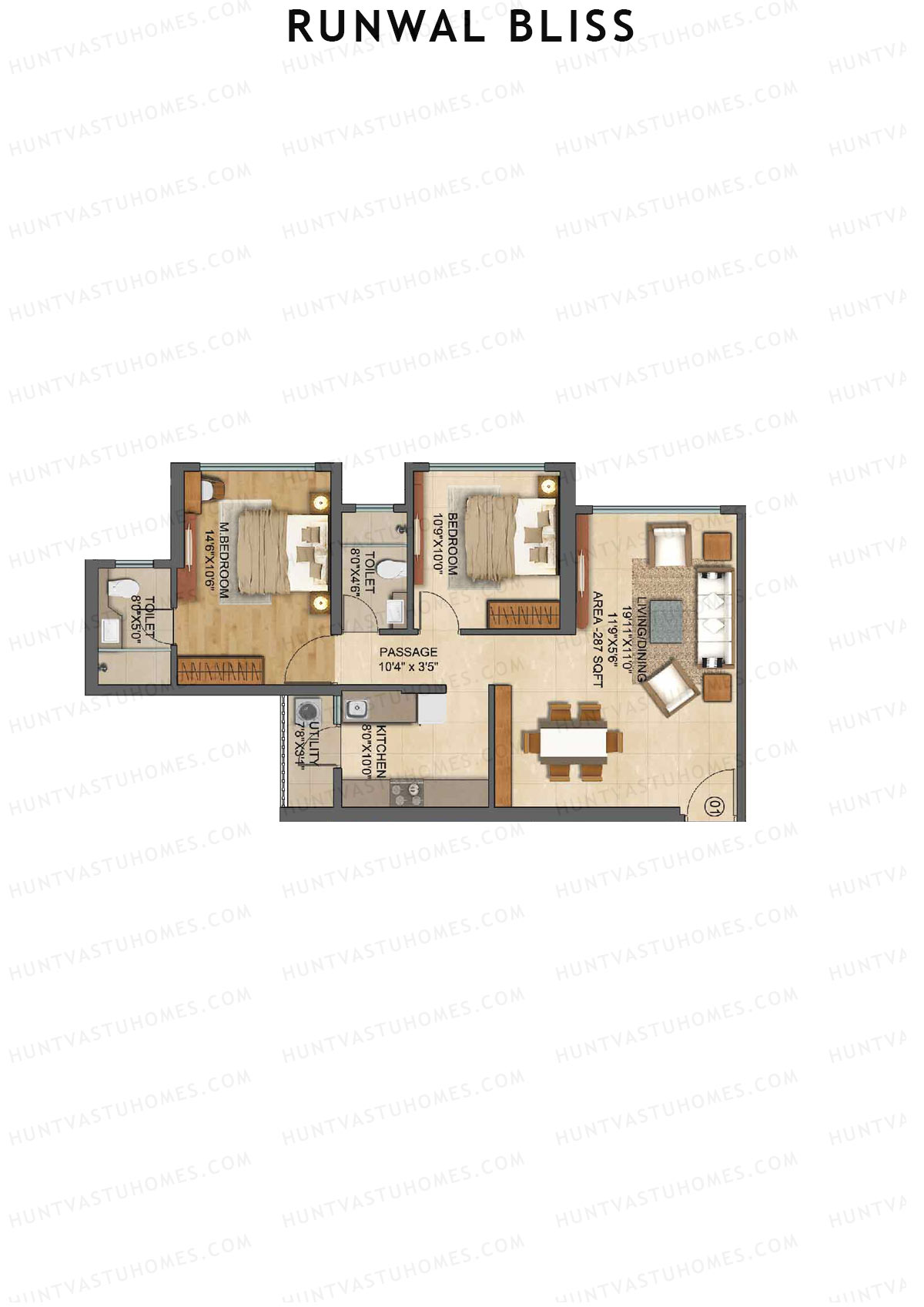 Runwal Bliss Marigold Unit 1 Floor Plan