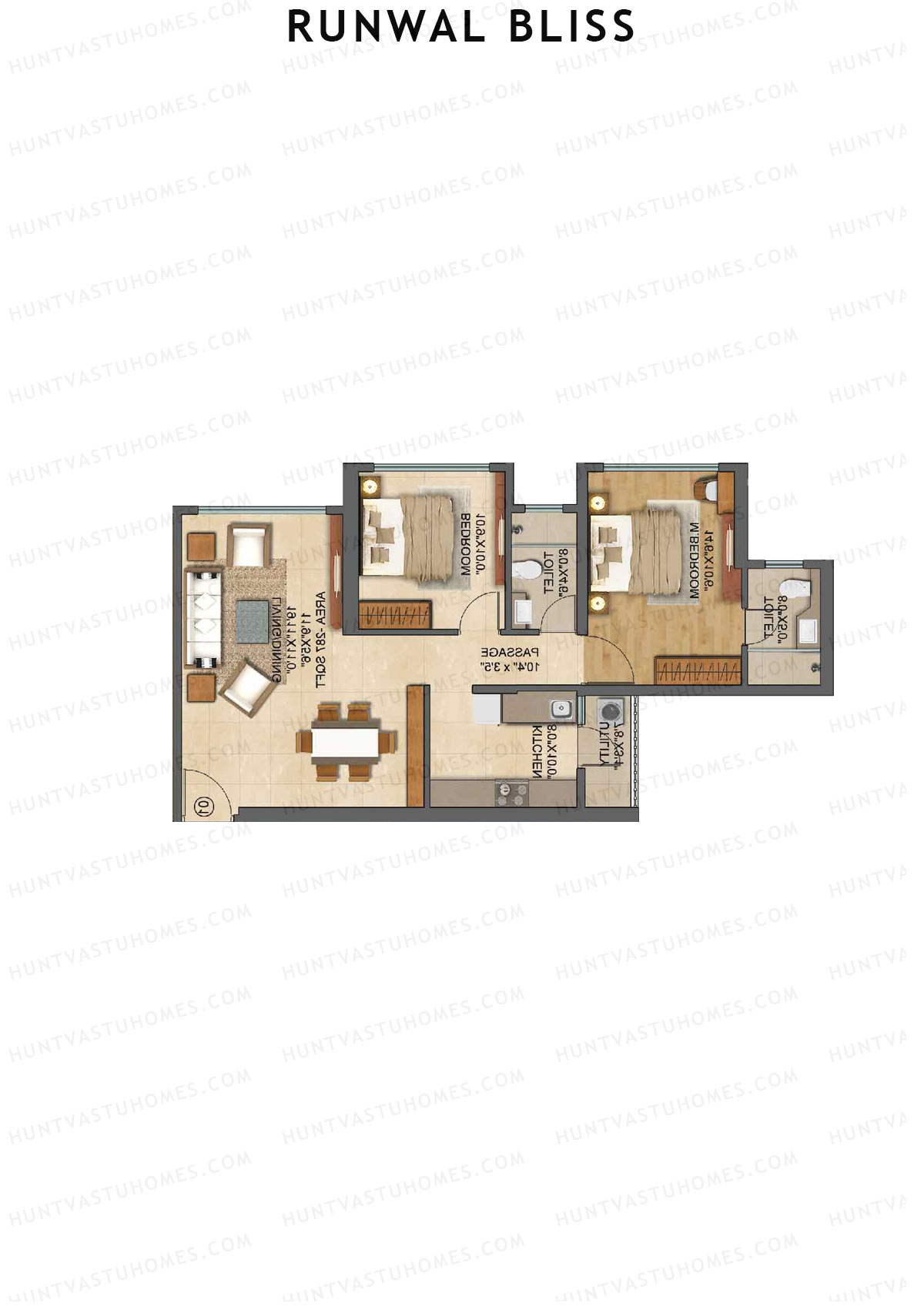Runwal Bliss Marigold Unit 2 Floor Plan