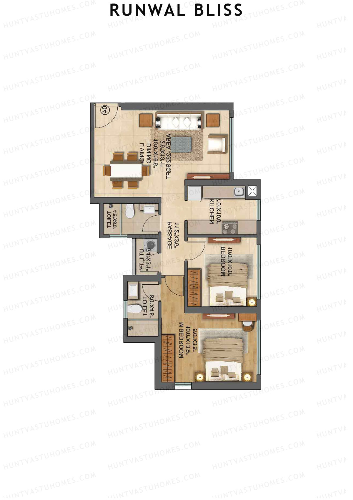 Runwal Bliss Marigold Unit 3 Floor Plan