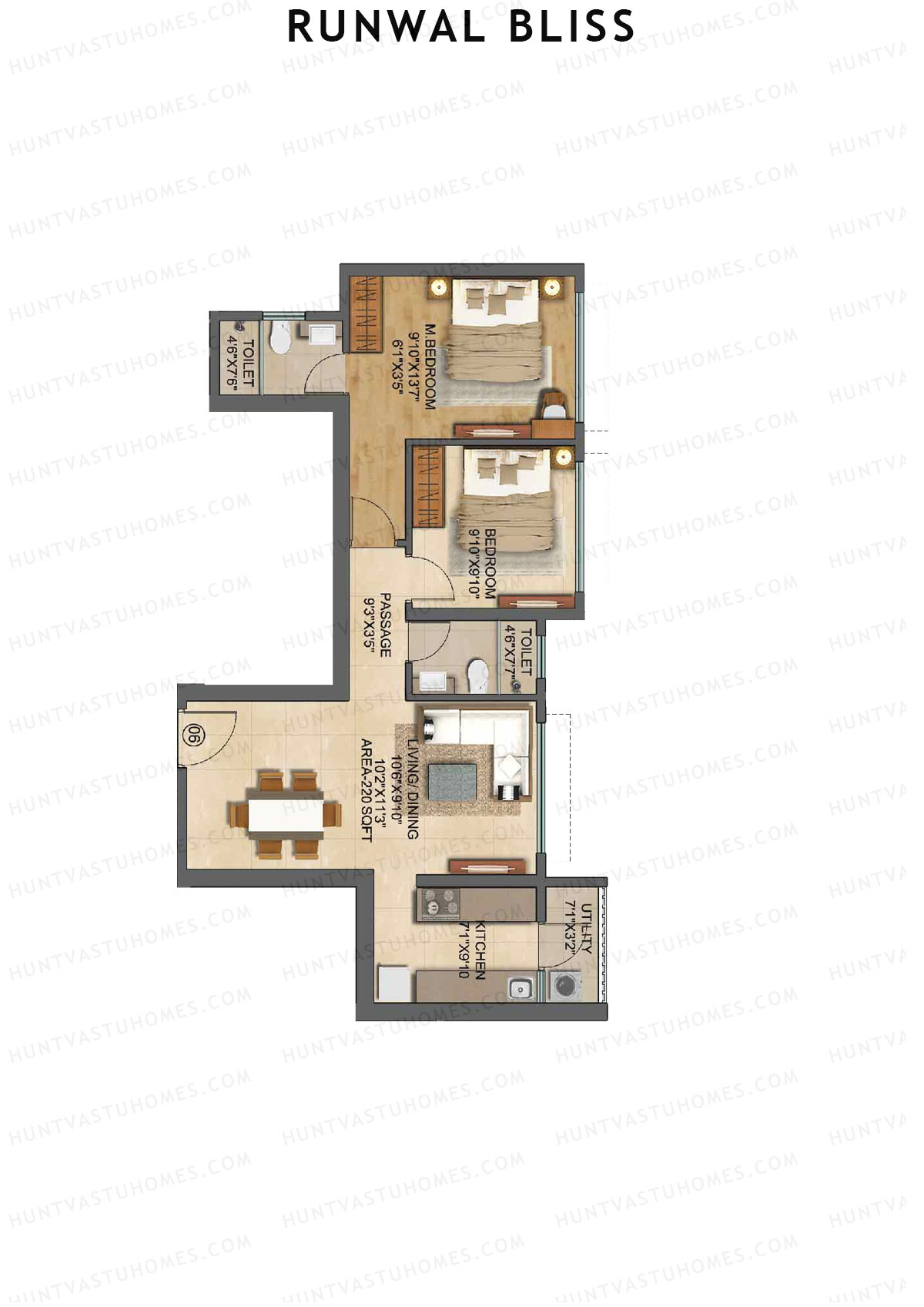Runwal Bliss Marigold Unit 6 Floor Plan