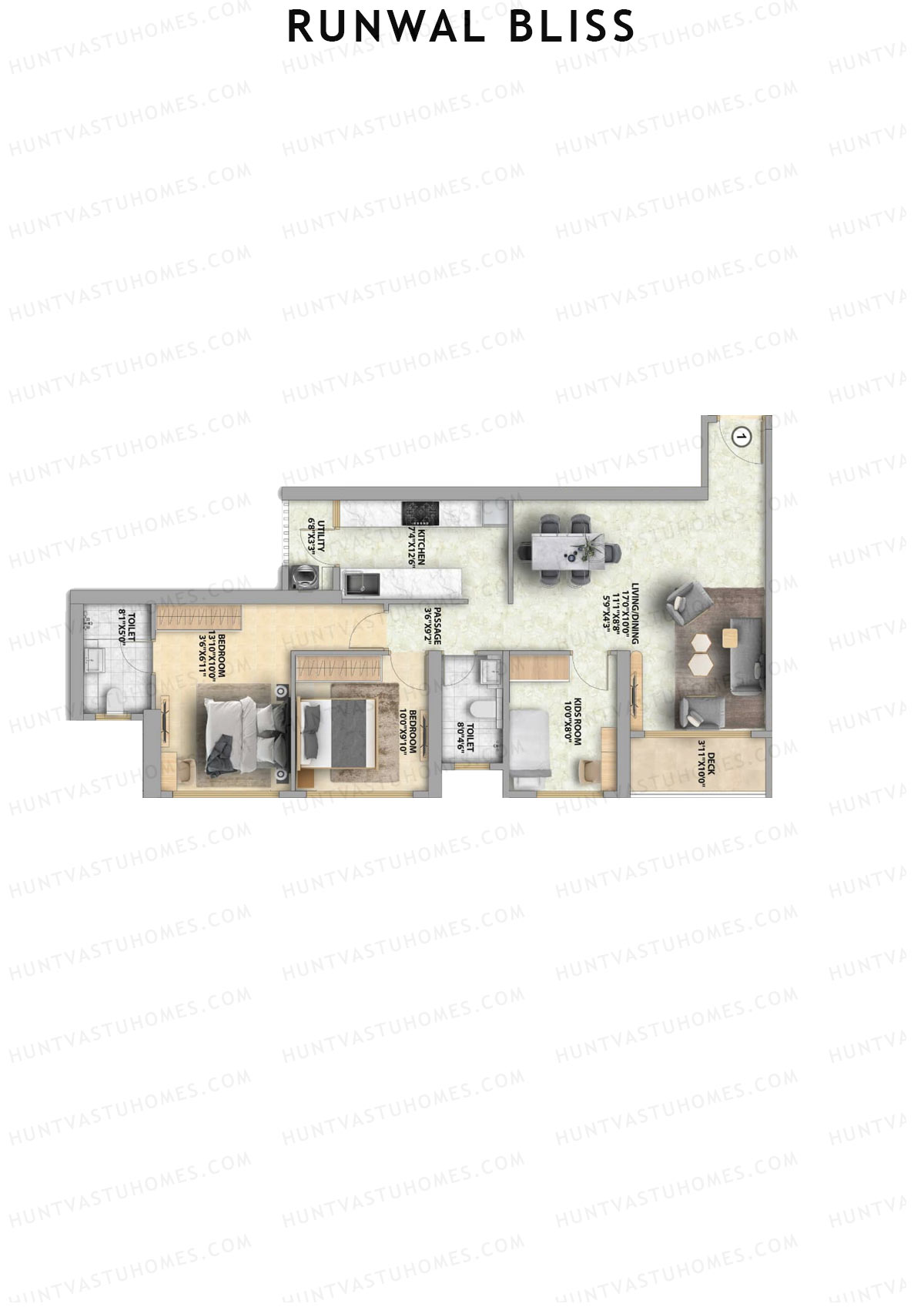 Runwal Bliss Sunflower Unit 1 Floor Plan