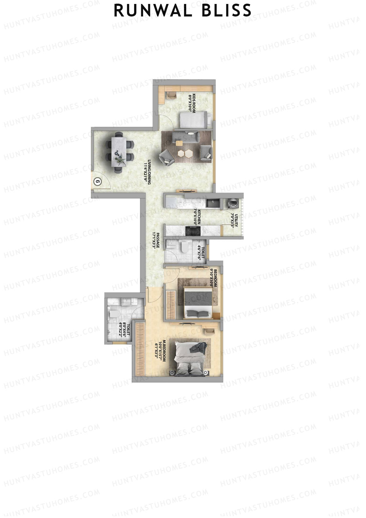 Runwal Bliss Sunflower Unit 6 Floor Plan