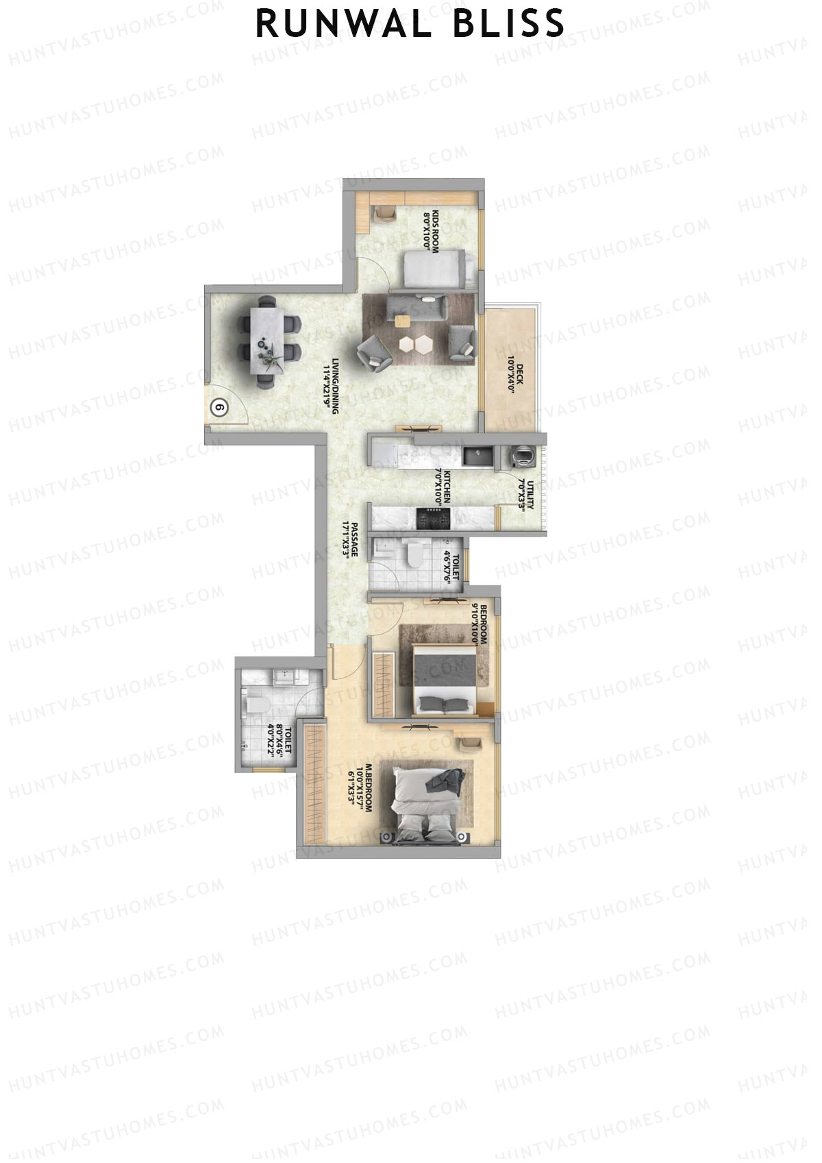 Runwal Bliss Sunflower Unit 6 Floor Plan