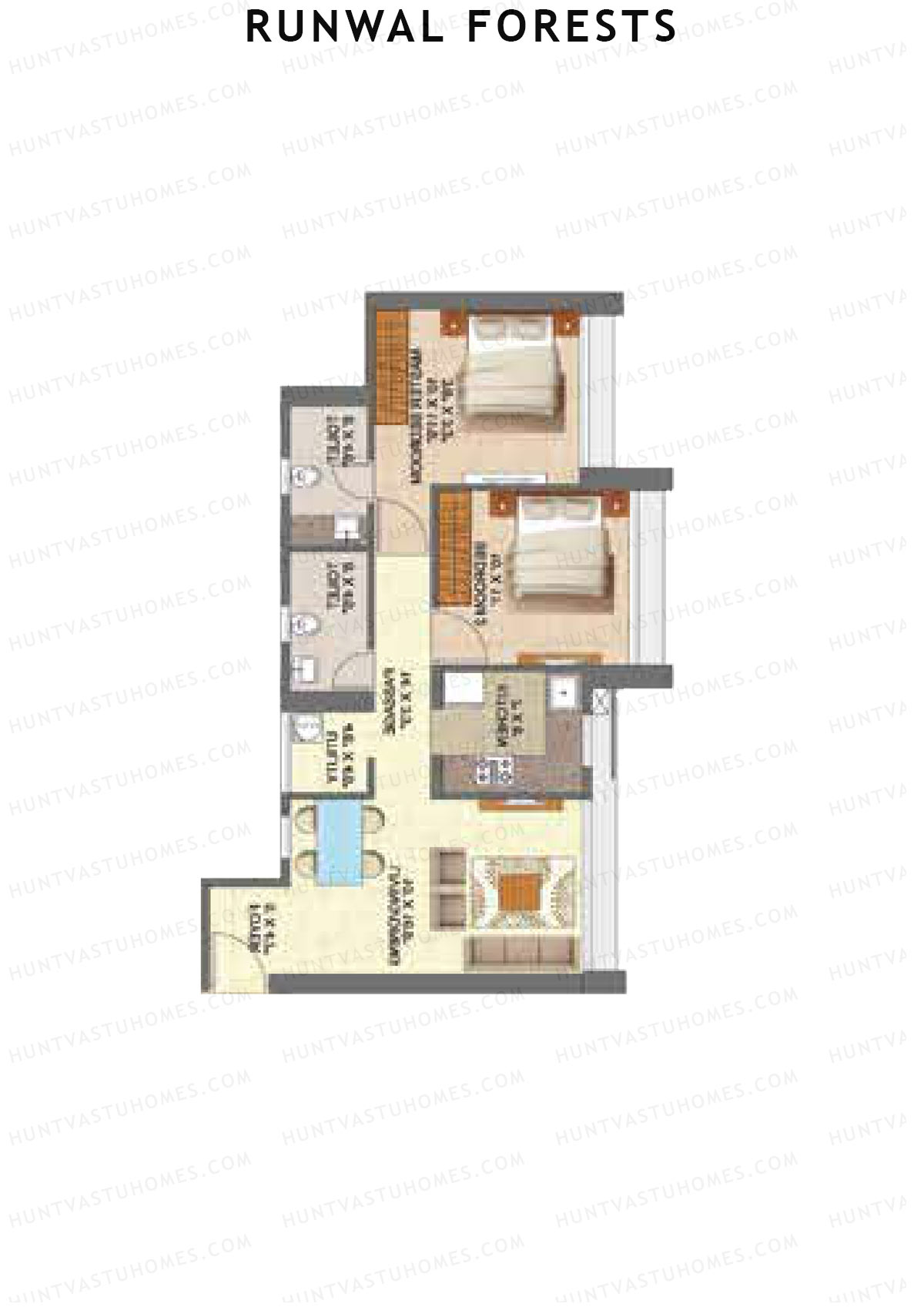 Runwal Forests Tower 11 Unit 2 (Type C) Floor Plan