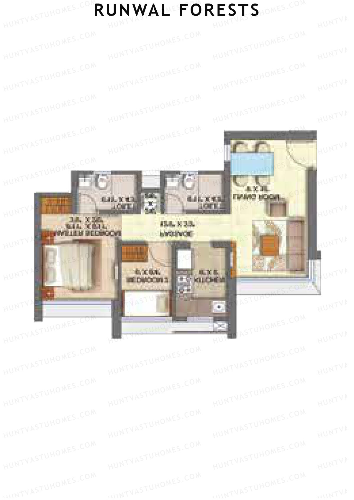 Runwal Forests Tower 1 Unit 1 Floor Plan