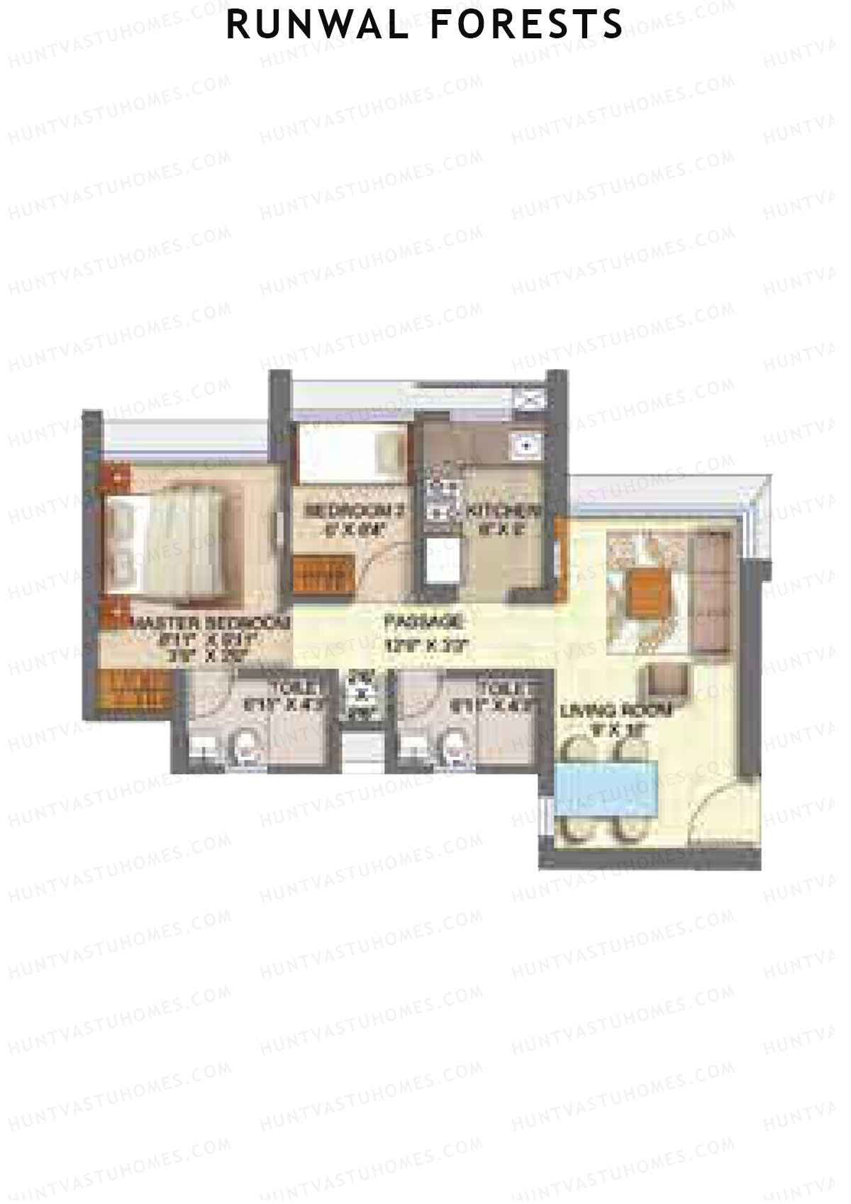 Runwal Forests Tower 1 Unit 2 Floor Plan