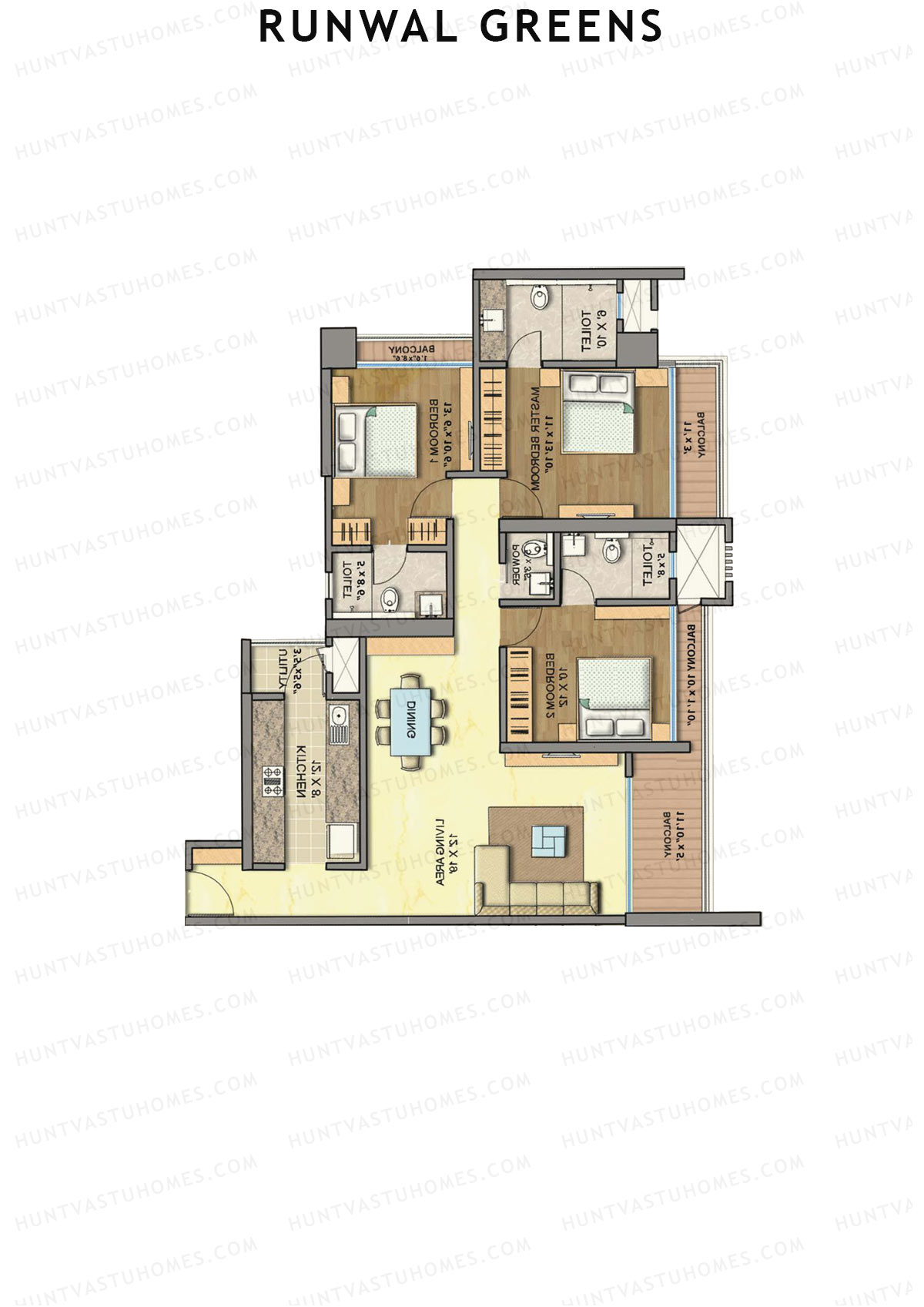 Runwal Greens Cedar Unit 1 Floor Plan