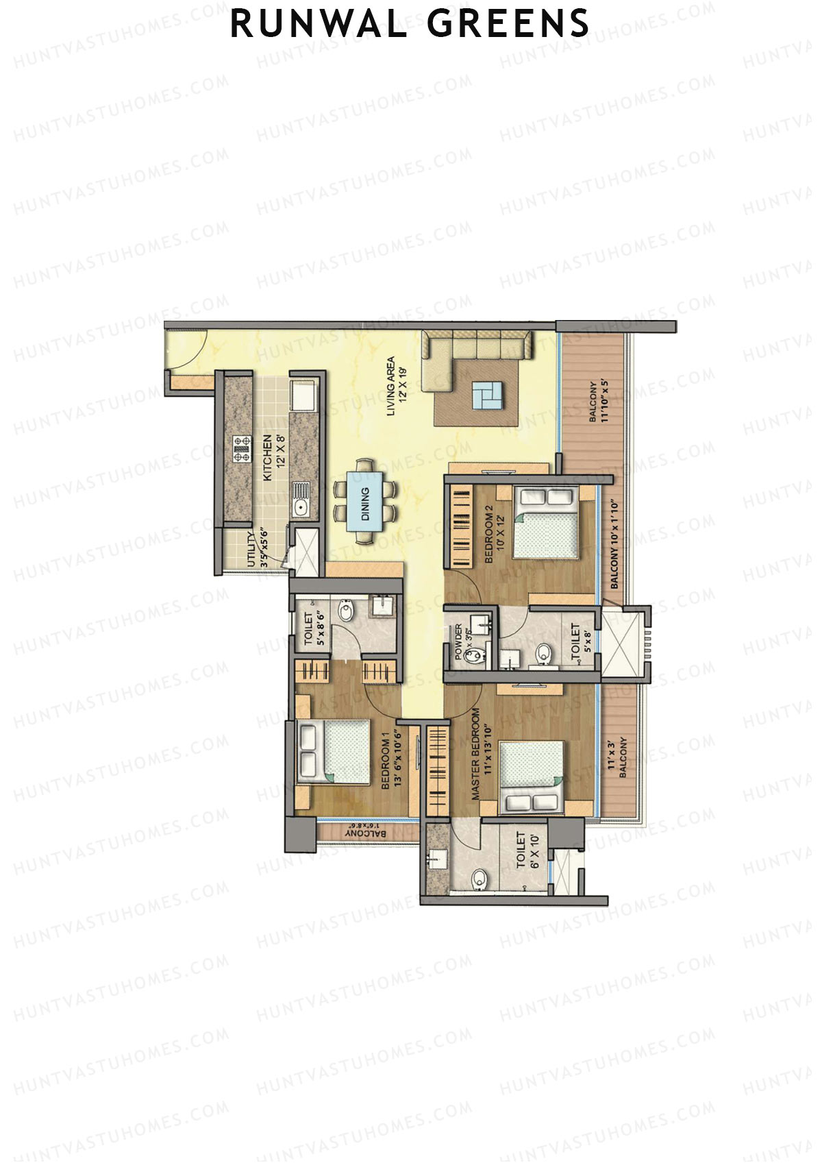 Runwal Greens Cedar Unit 2 Floor Plan