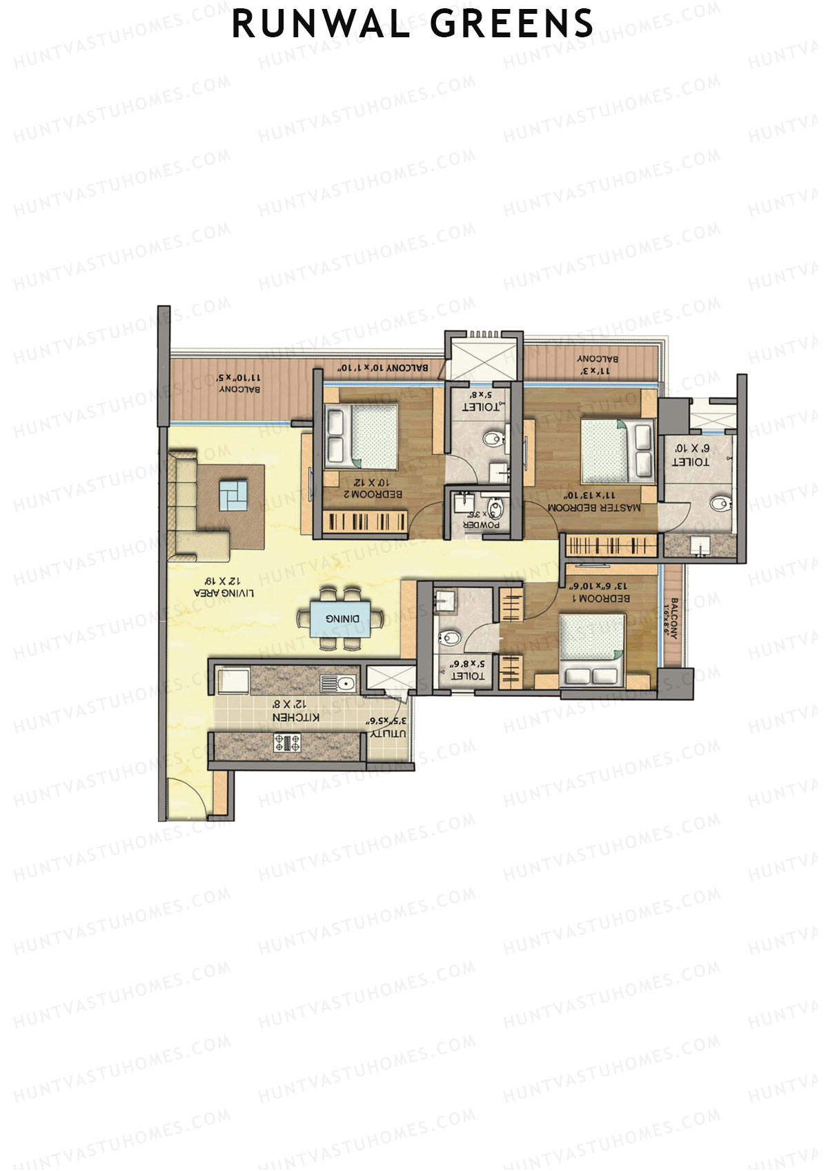 Runwal Greens Cedar Unit 6 Floor Plan