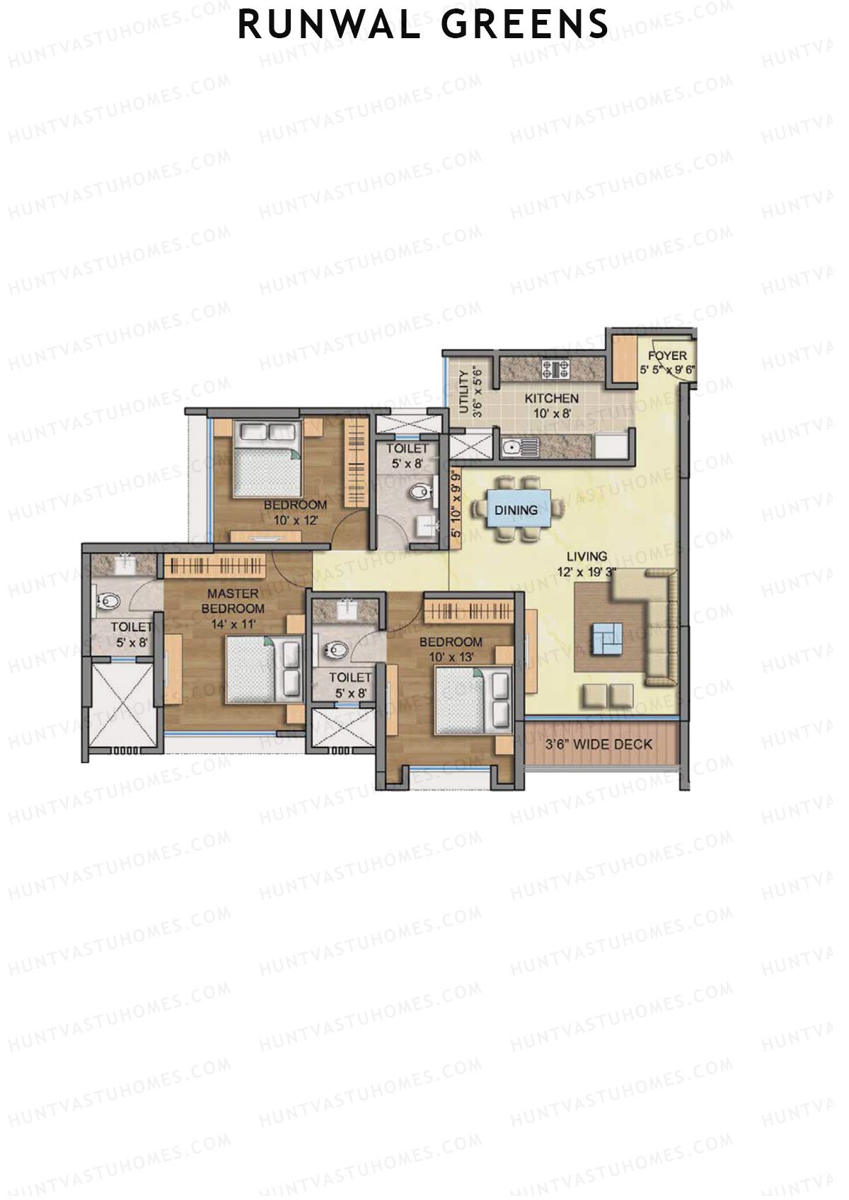 Runwal Greens Ebony Unit 1 Floor Plan