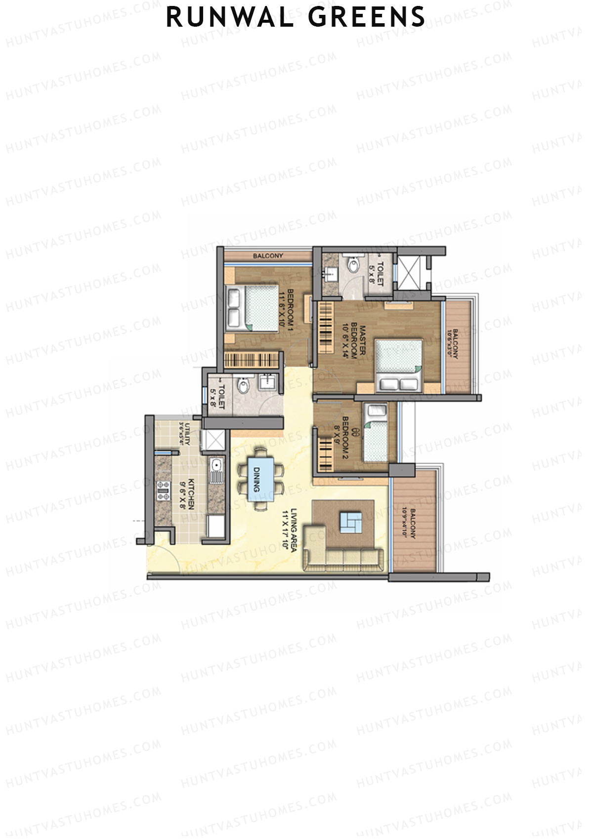 Runwal Greens Maple Unit 1 Floor Plan