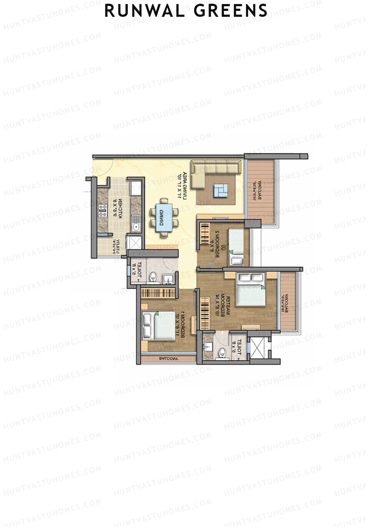 Runwal Greens Maple Unit 2 Floor Plan