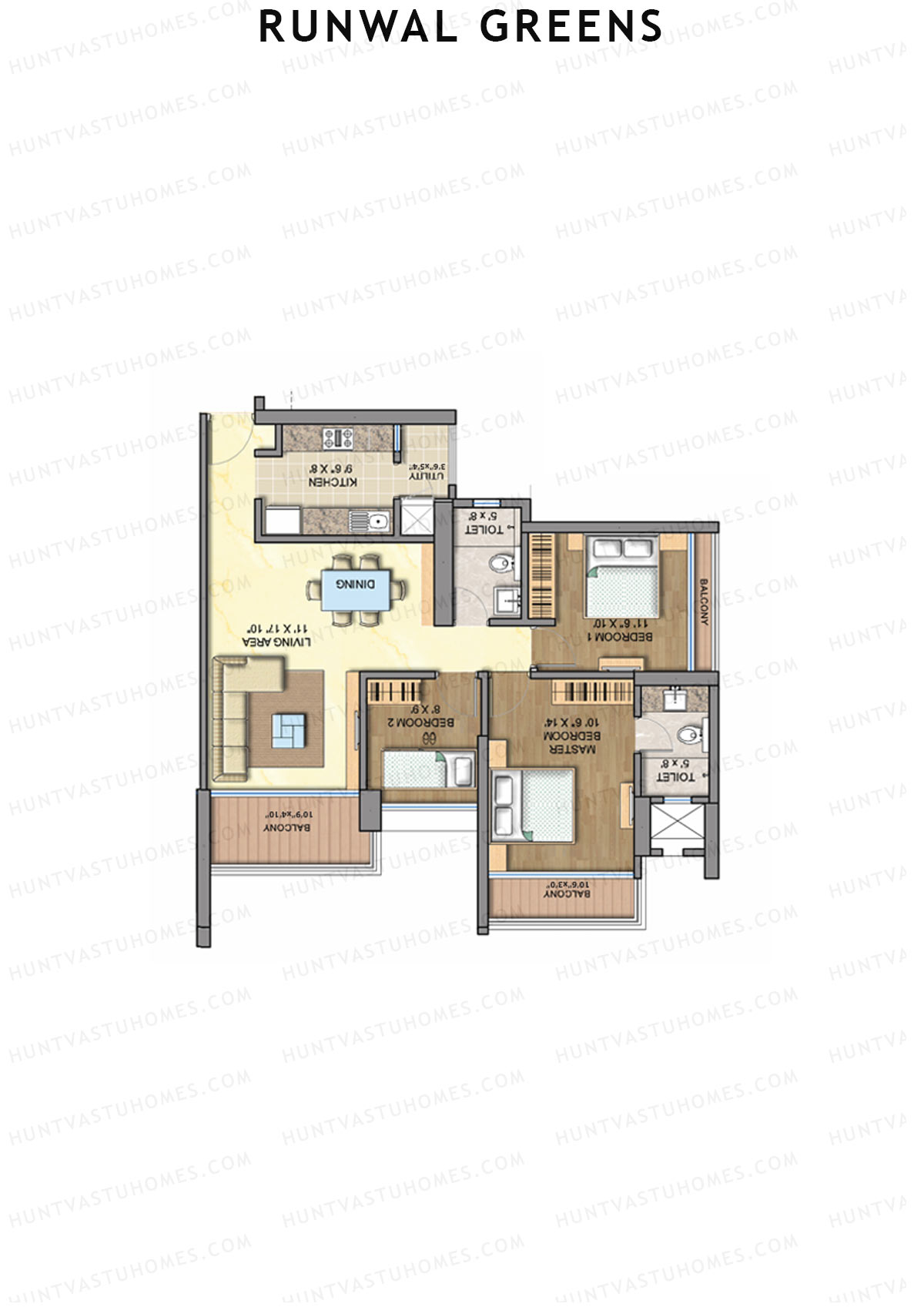 Runwal Greens Maple Unit 3 Floor Plan