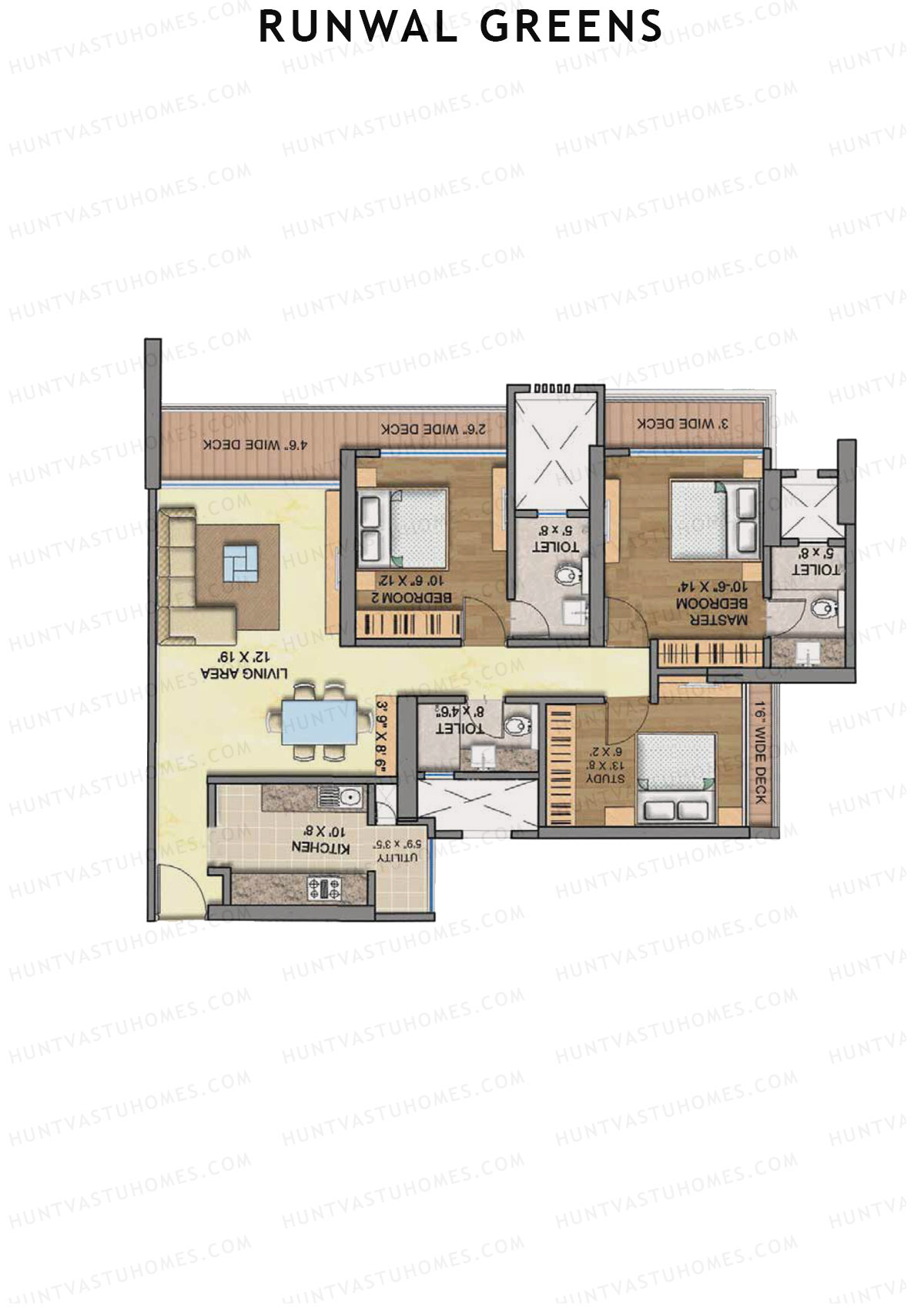 Runwal Greens Pinewood Unit 2 Floor Plan