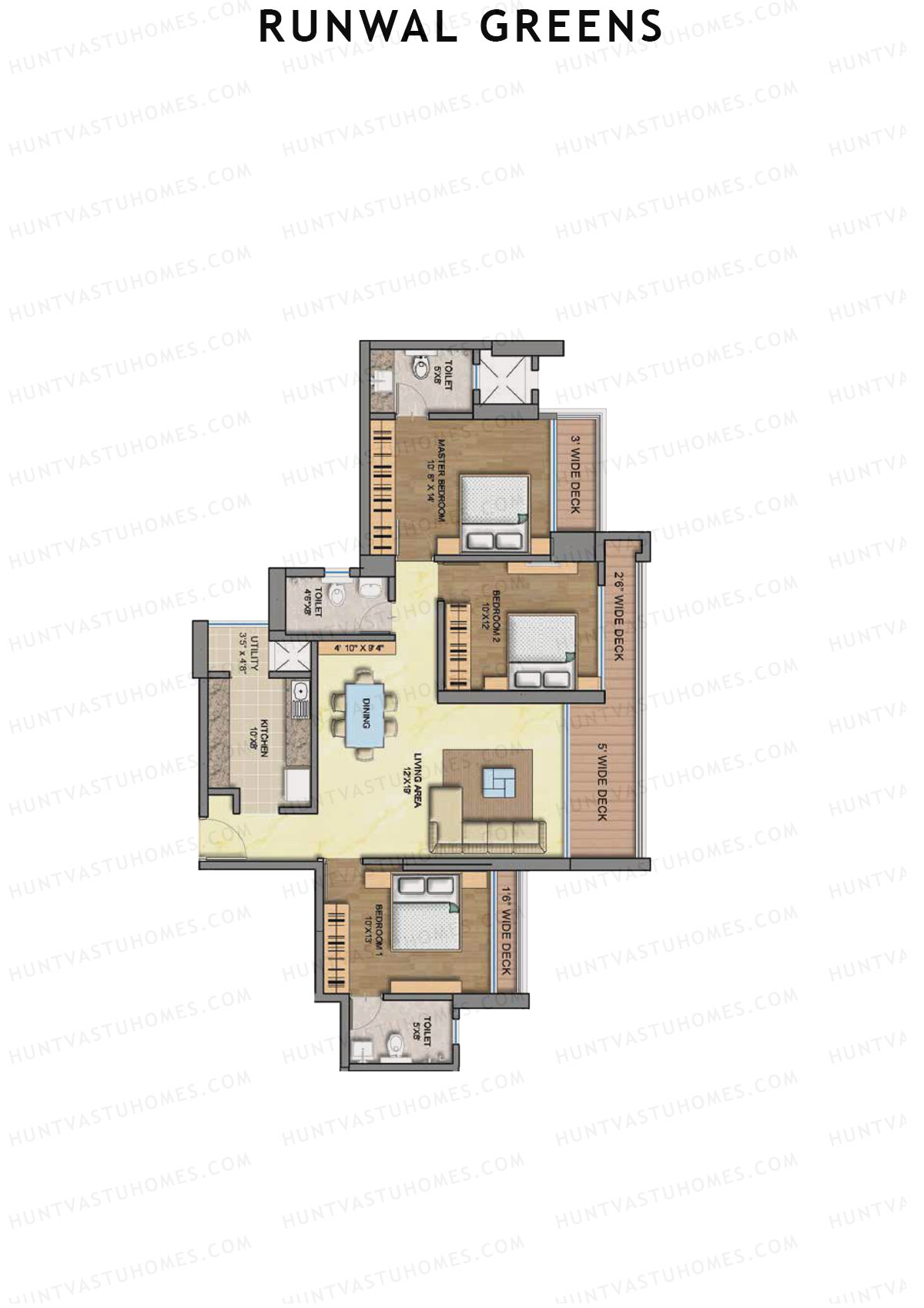 Runwal Greens Pinewood Unit 3 Floor Plan