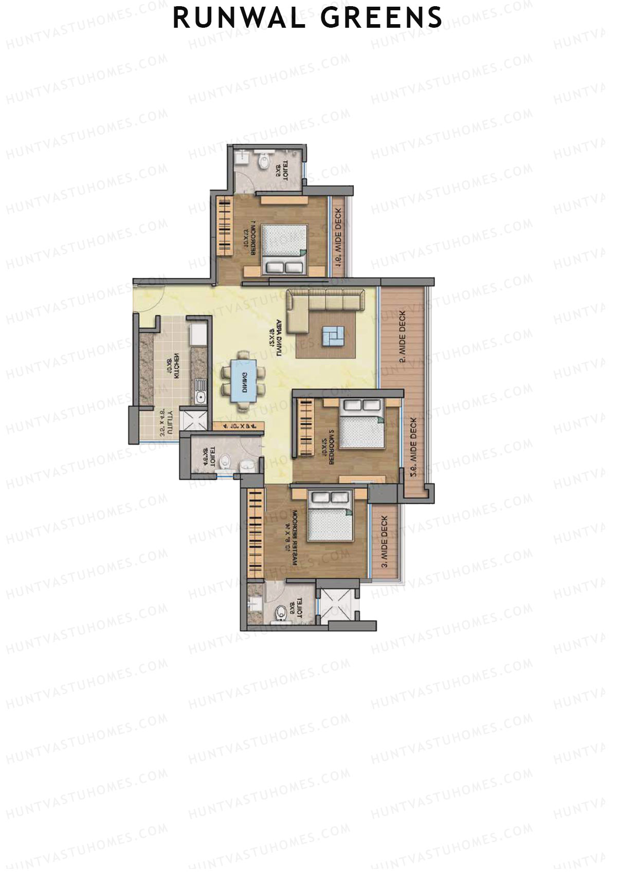 Runwal Greens Pinewood Unit 4 Floor Plan