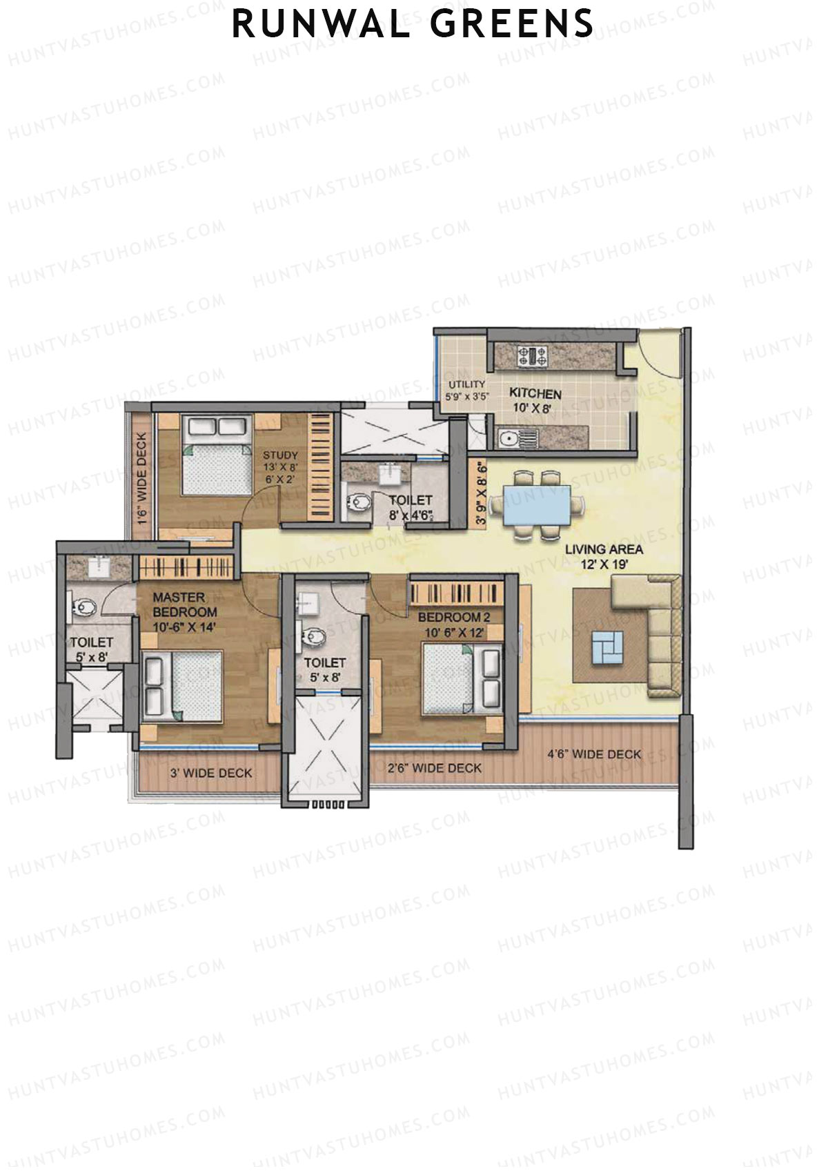 Runwal Greens Pinewood Unit 6 Floor Plan