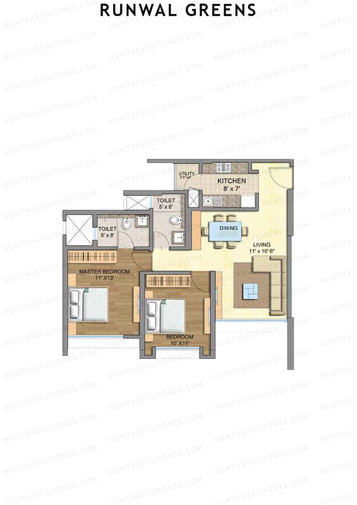 Runwal Greens Redwood Unit 1 Floor Plan