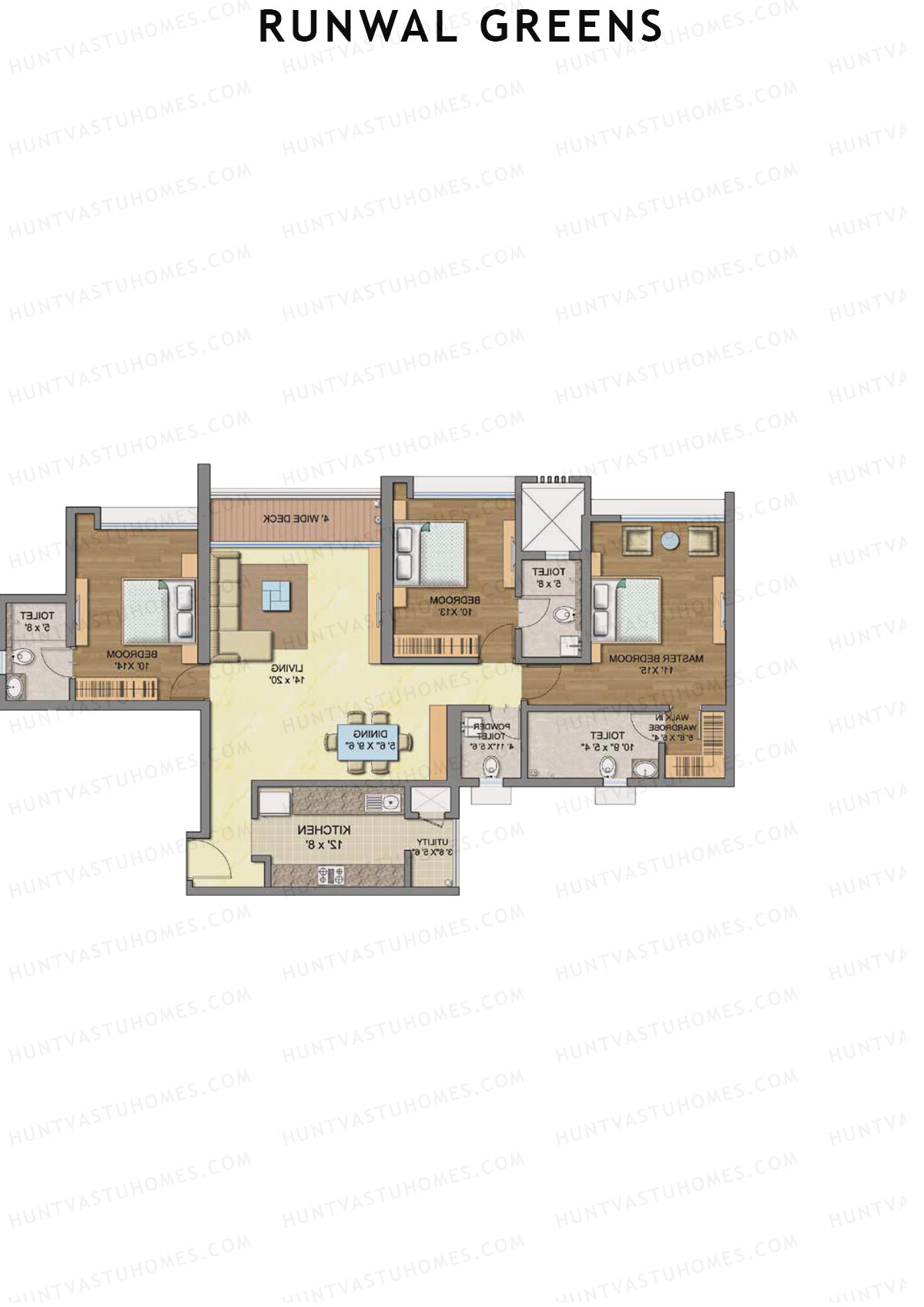 Runwal Greens Redwood Unit 3 Floor Plan