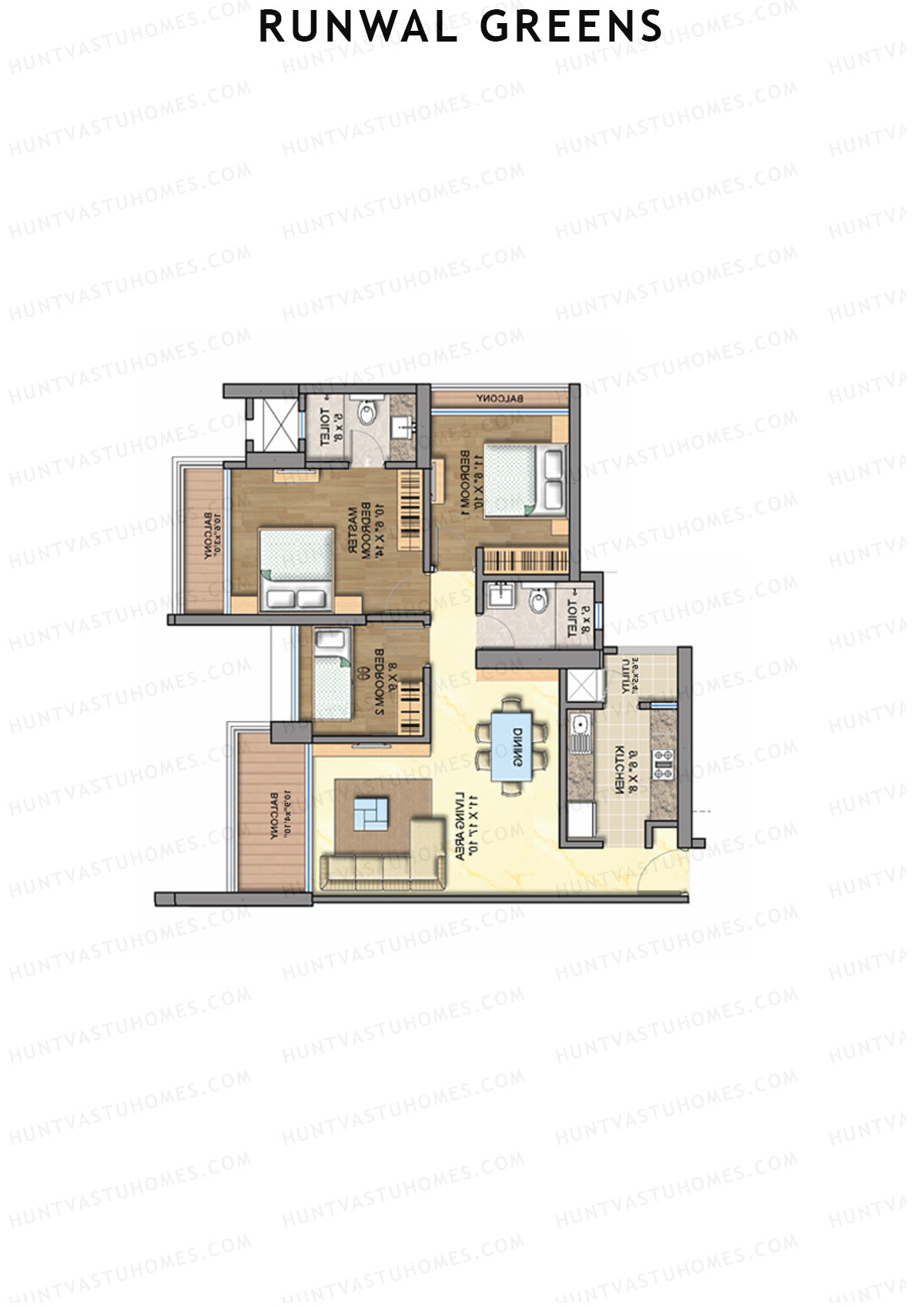Runwal Greens Rosewood Unit 6 Floor Plan