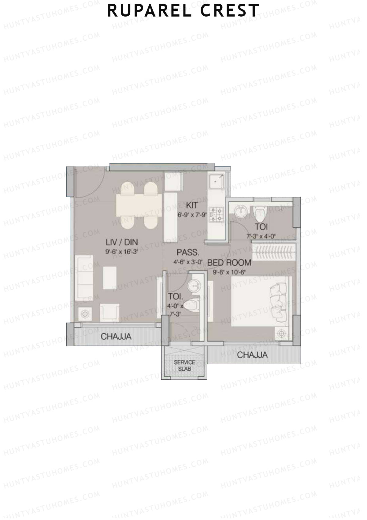 Ruparel Crest Wing A Unit 2 Floor Plan