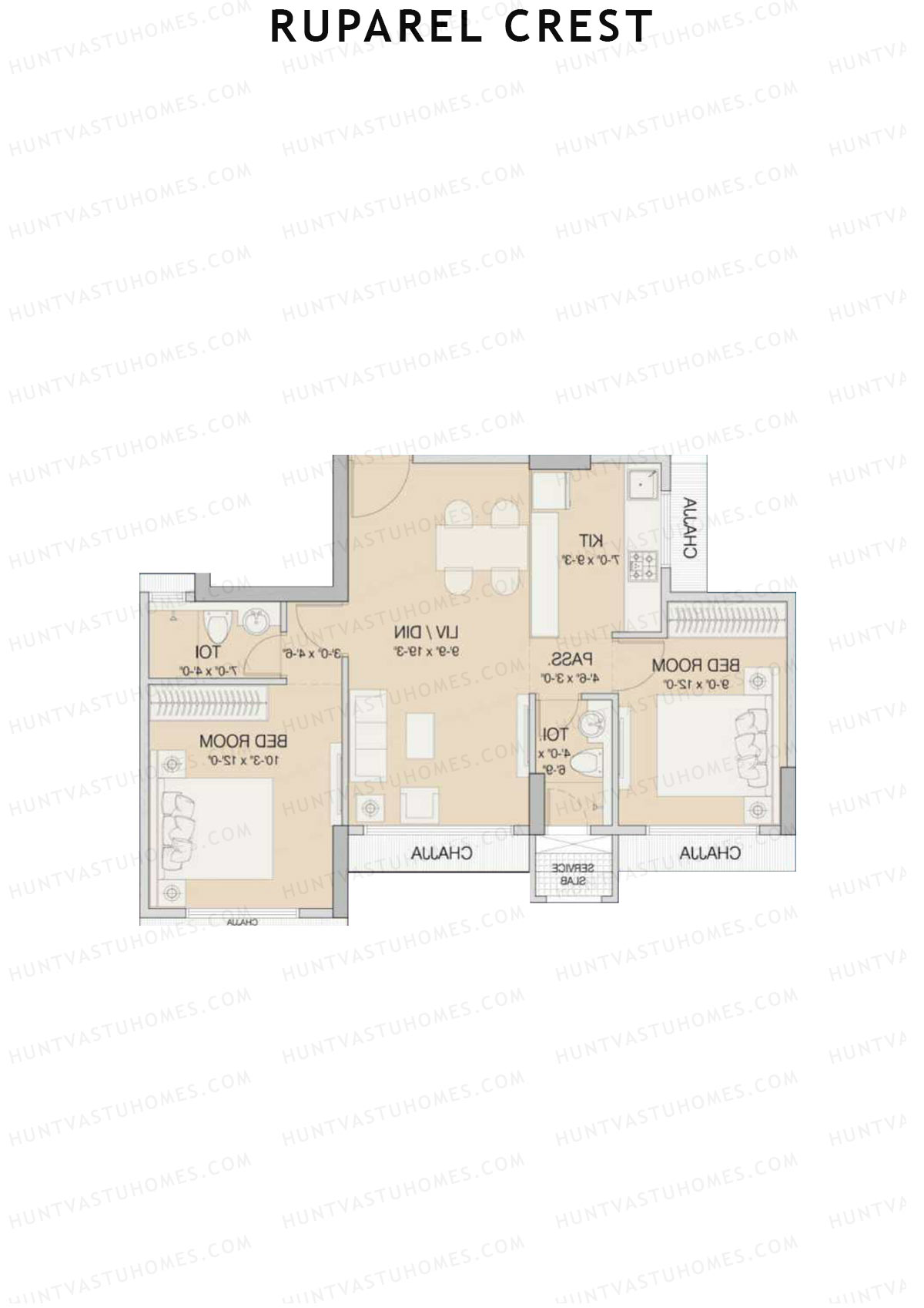 Ruparel Crest Wing B Unit 2 Floor Plan