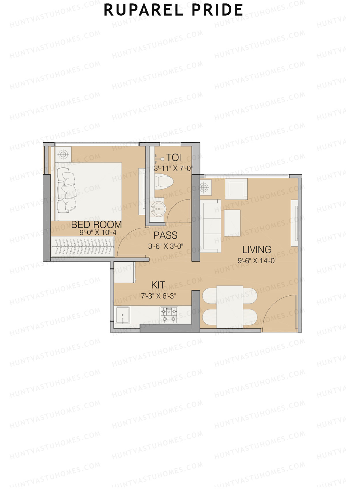 Ruparel Pride Wing B Unit 3 Floor Plan