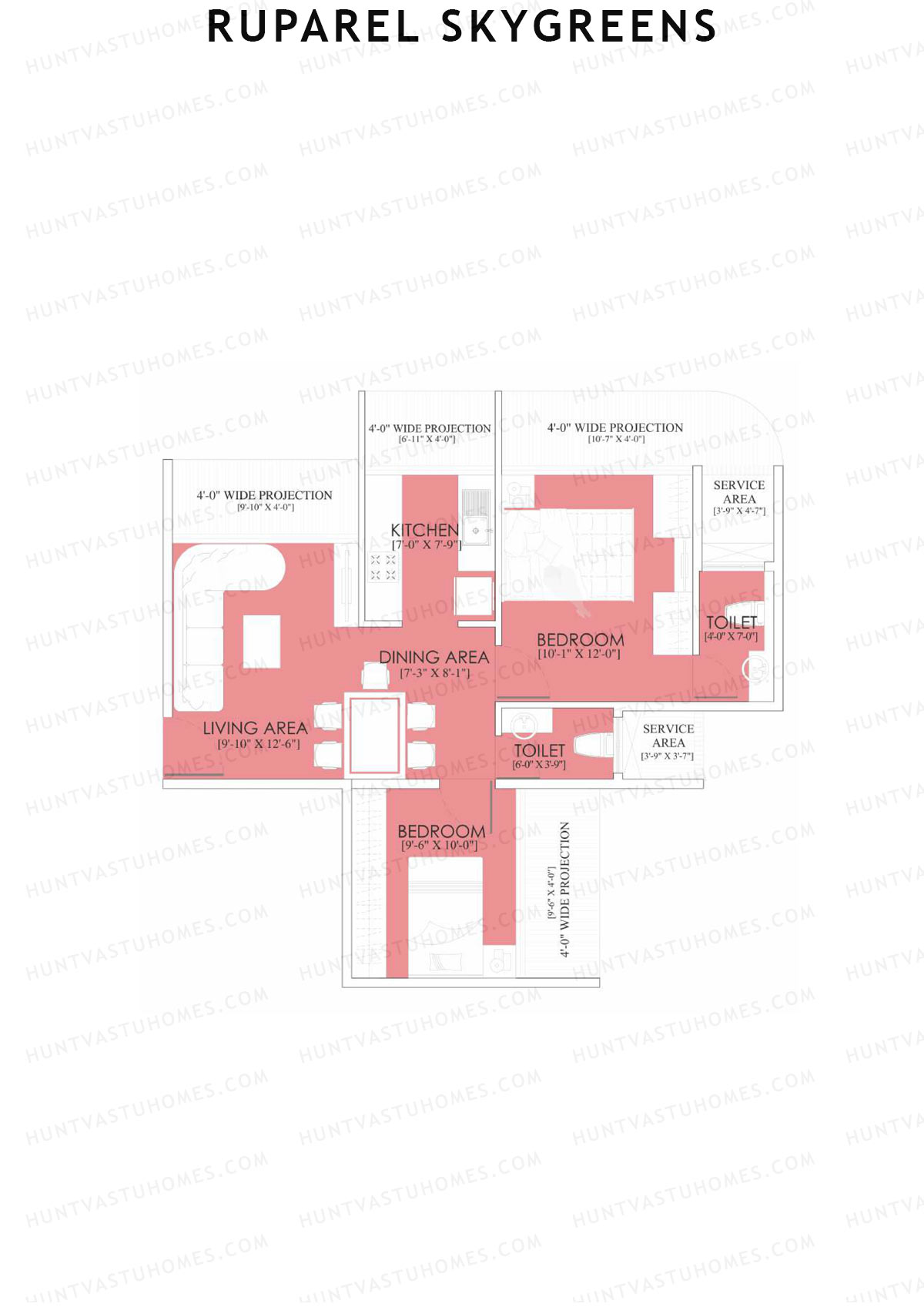 Ruparel Skygreens Tower A Unit 2 Floor Plan